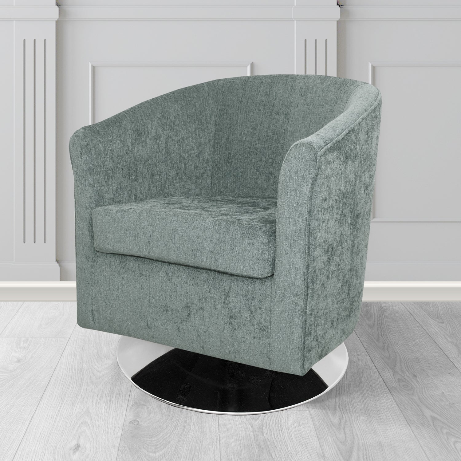 Tuscany Swivel Tub Chair in Como Crib 5 Plain Chenille Fabric