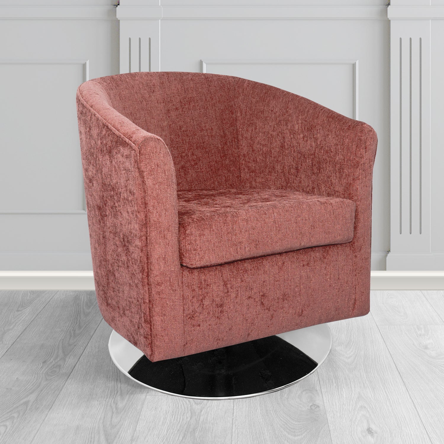 Tuscany Swivel Tub Chair in Como Crib 5 Plain Chenille Fabric