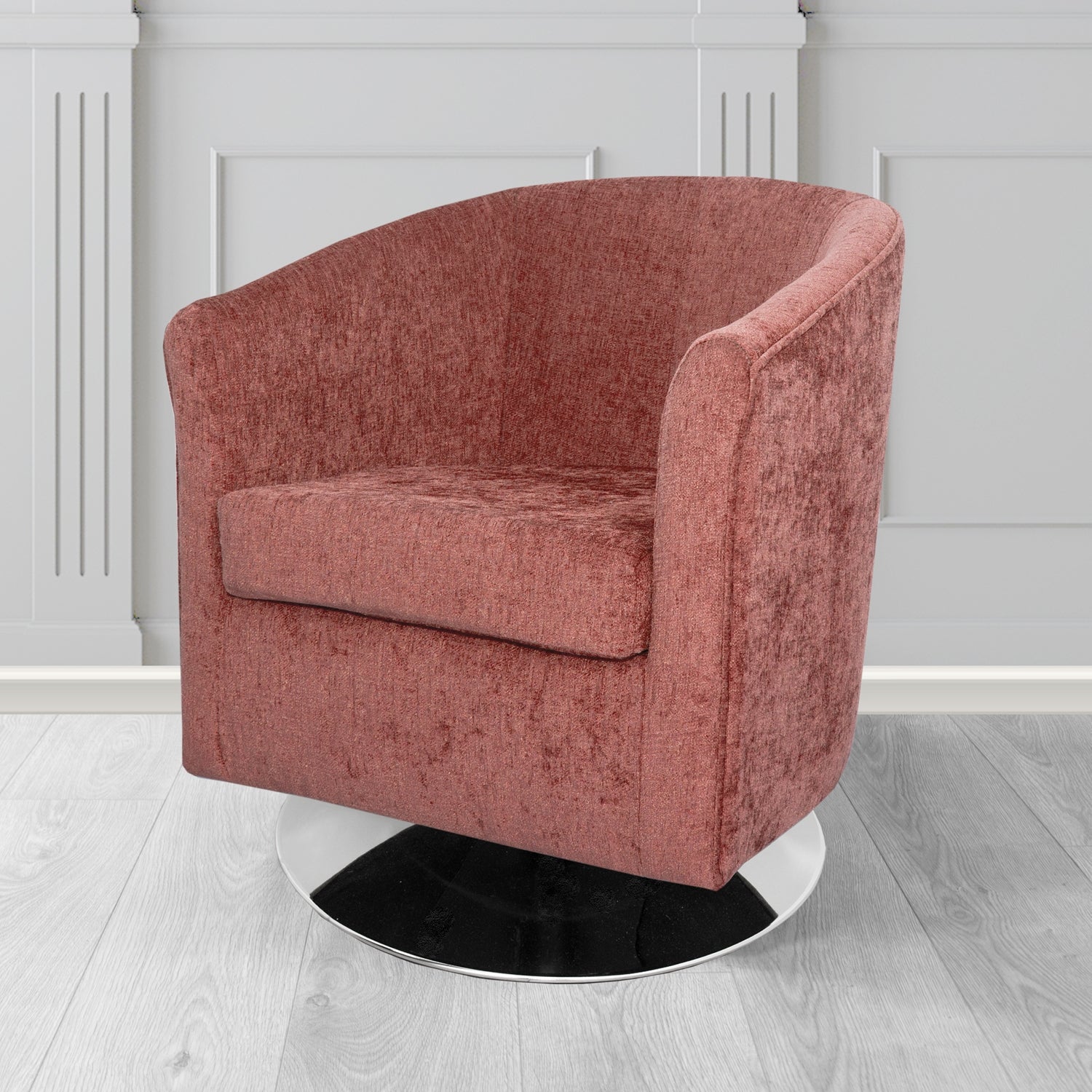 Tuscany Swivel Tub Chair in Como Crib 5 Plain Chenille Fabric