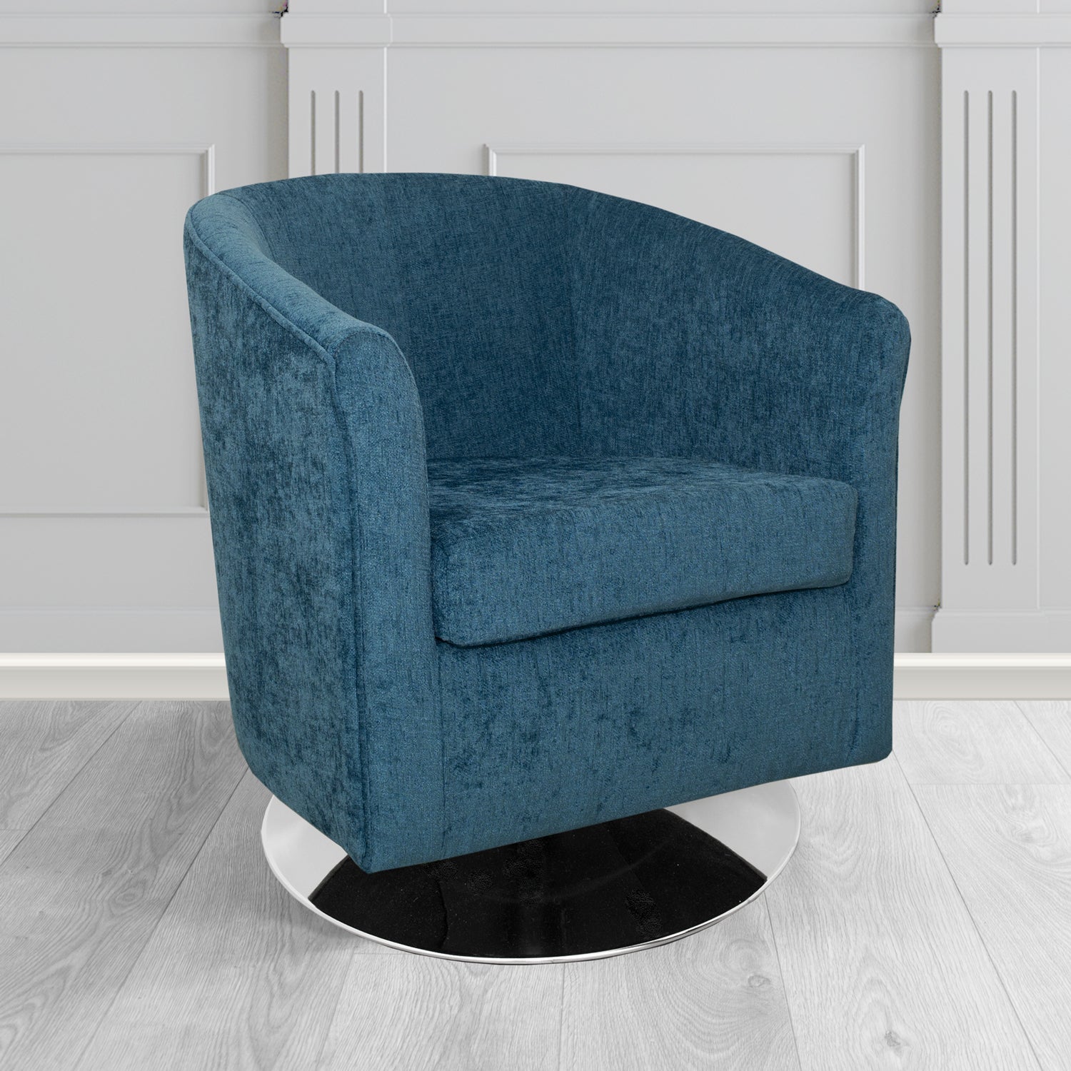 Tuscany Swivel Tub Chair in Como Crib 5 Plain Chenille Fabric
