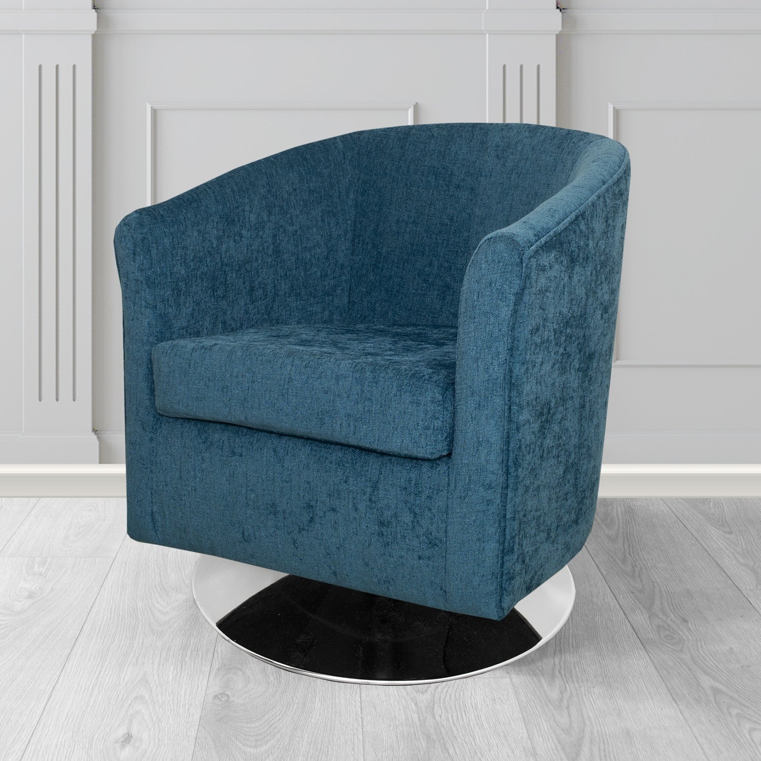 Tuscany Swivel Tub Chair in Como Crib 5 Plain Chenille Fabric