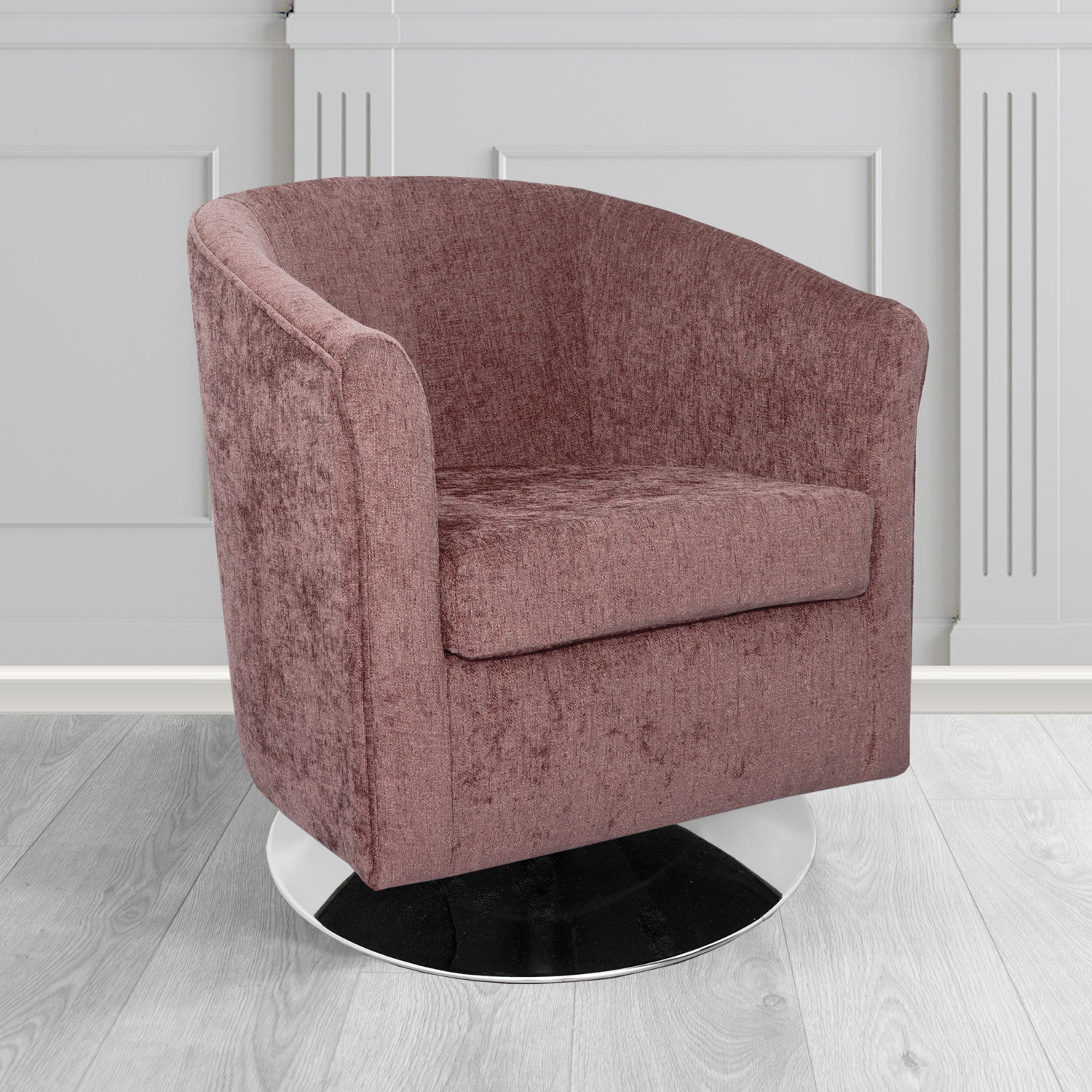 Tuscany Swivel Tub Chair in Como Crib 5 Plain Chenille Fabric