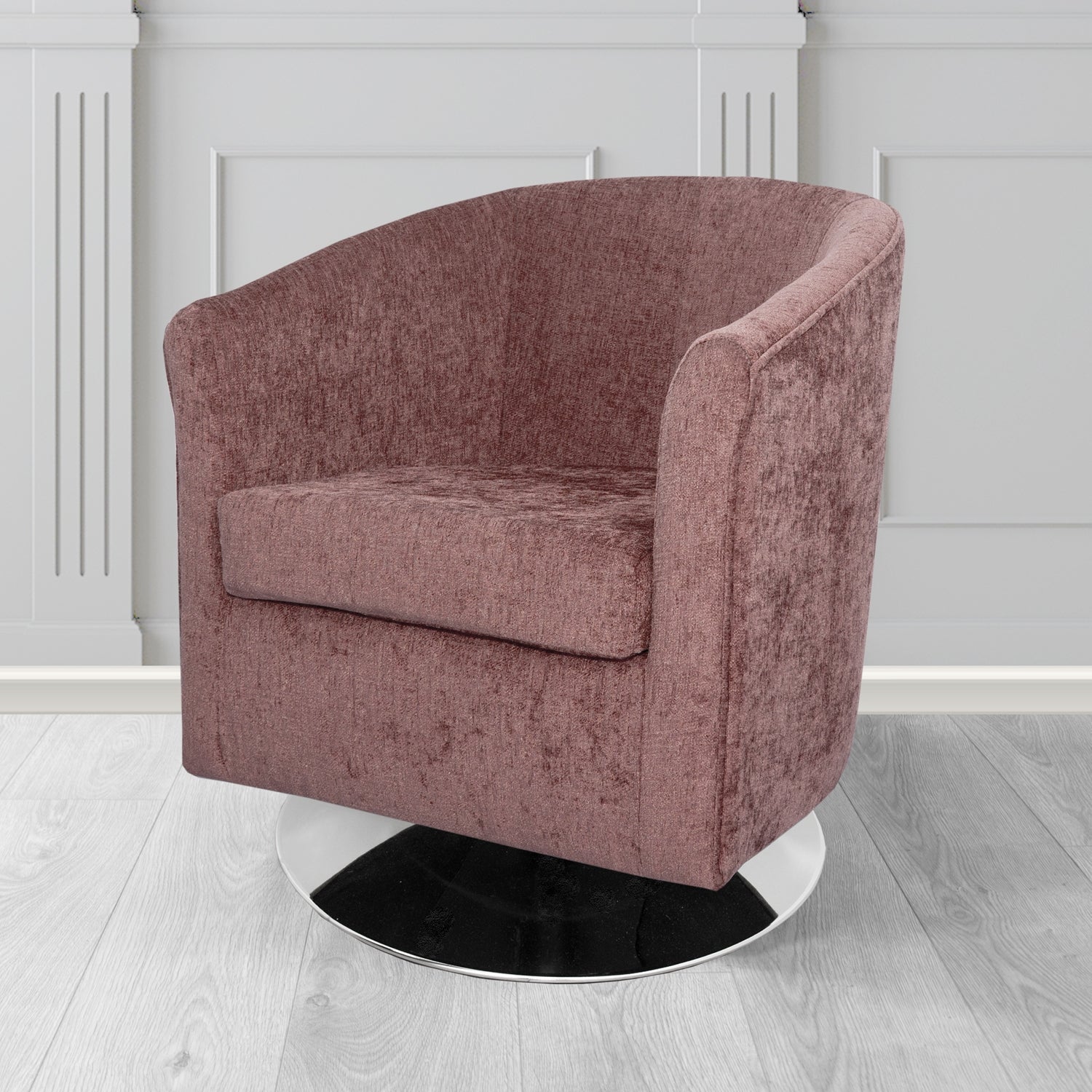 Tuscany Swivel Tub Chair in Como Crib 5 Plain Chenille Fabric