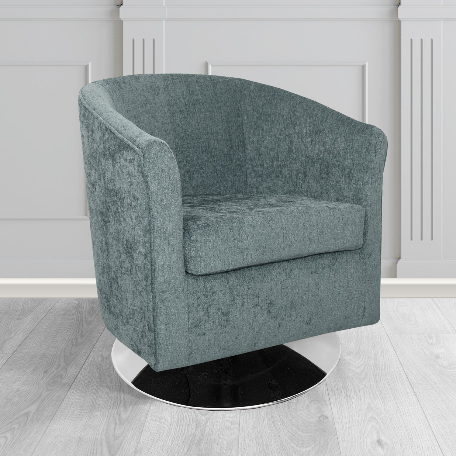 Tuscany Swivel Tub Chair in Como Crib 5 Plain Chenille Fabric