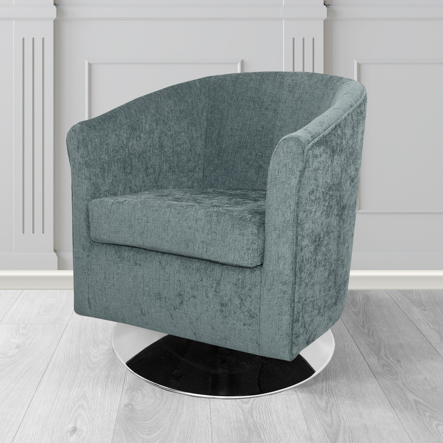 Tuscany Swivel Tub Chair in Como Crib 5 Plain Chenille Fabric