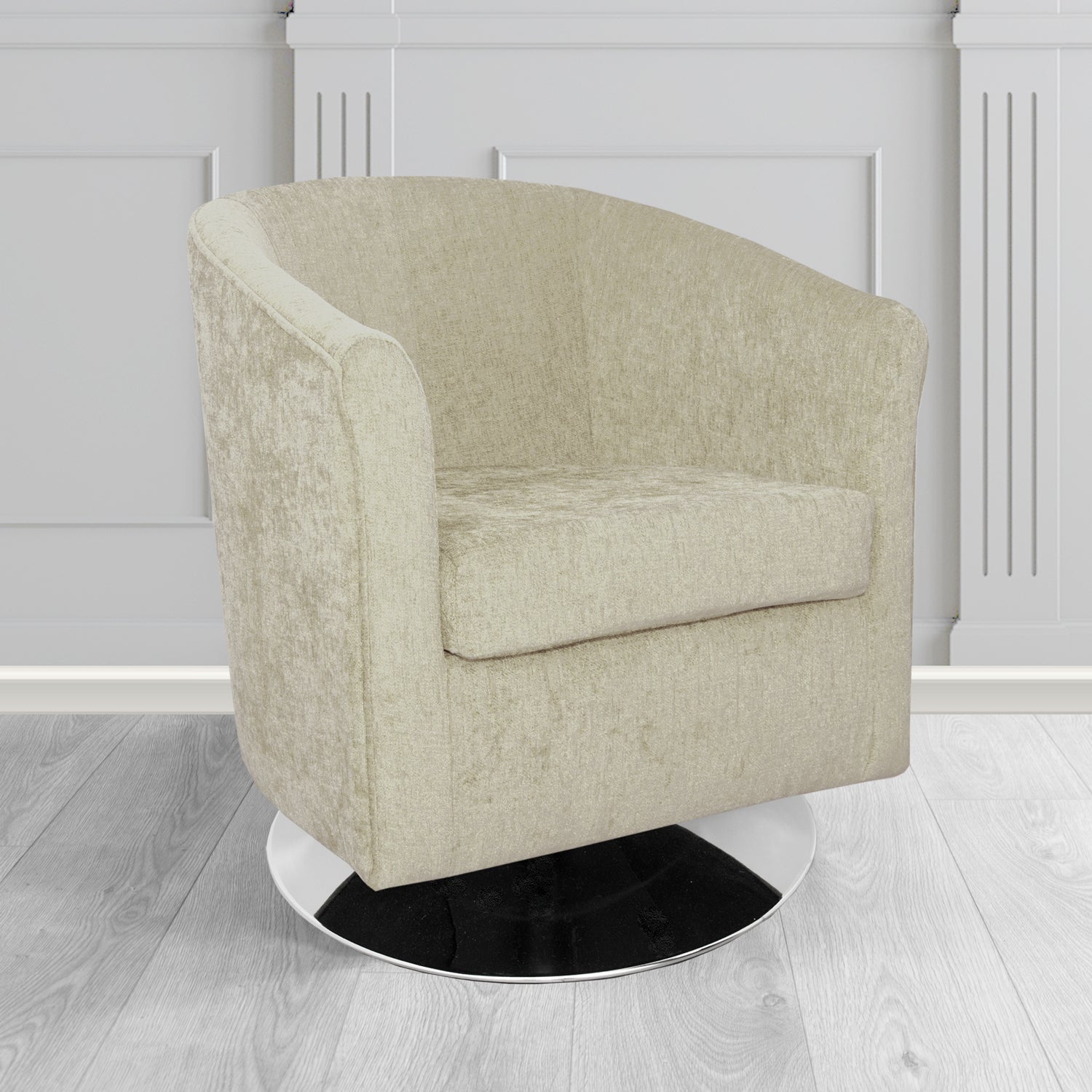Tuscany Swivel Tub Chair in Como Crib 5 Plain Chenille Fabric
