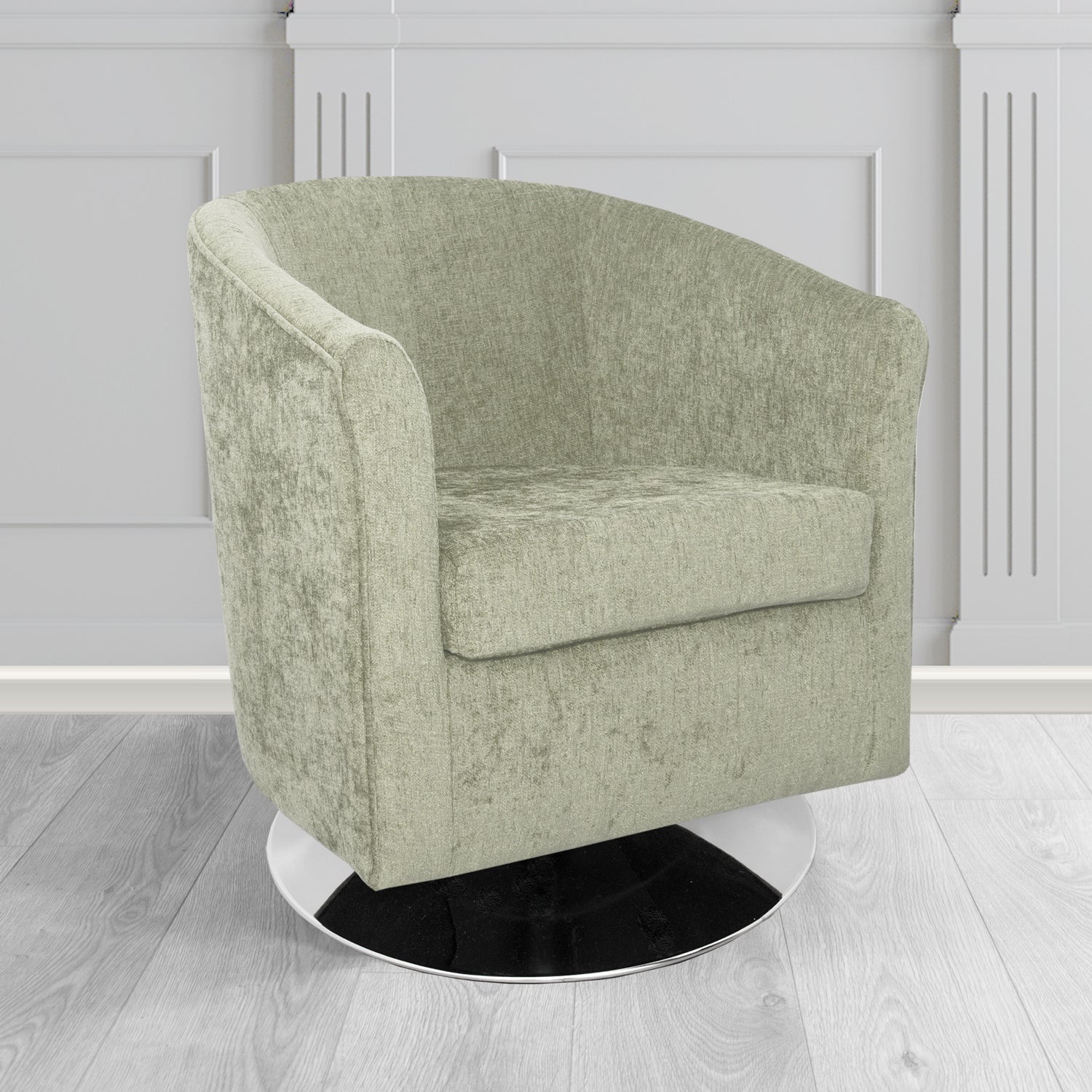 Tuscany Swivel Tub Chair in Como Crib 5 Plain Chenille Fabric