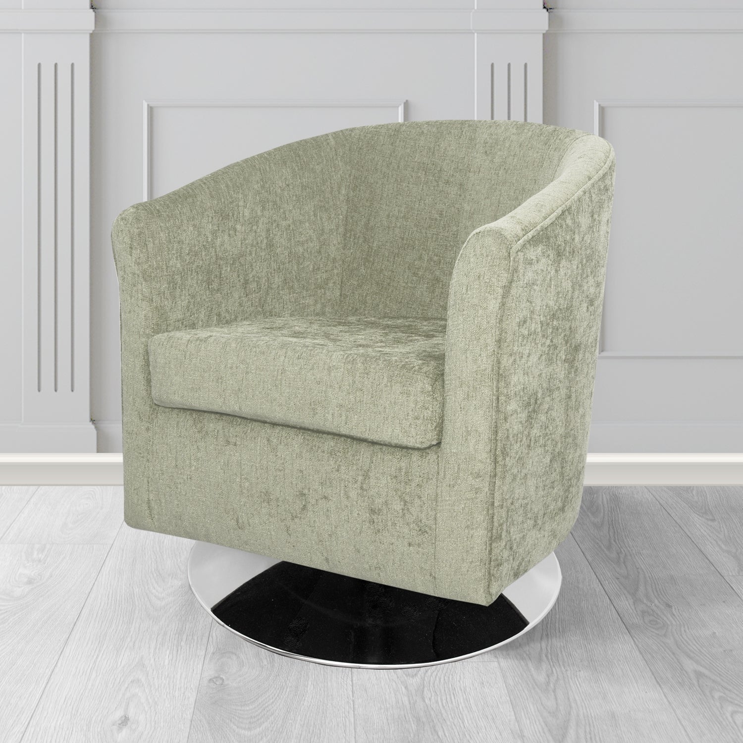 Tuscany Swivel Tub Chair in Como Crib 5 Plain Chenille Fabric