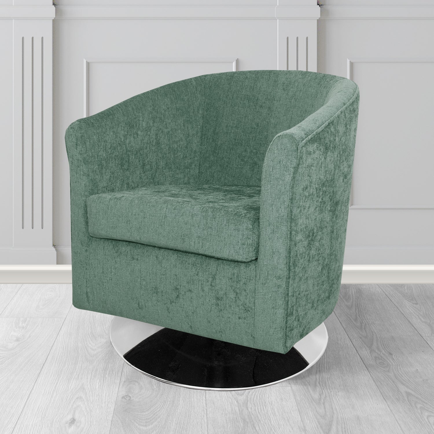 Tuscany Swivel Tub Chair in Como Crib 5 Plain Chenille Fabric