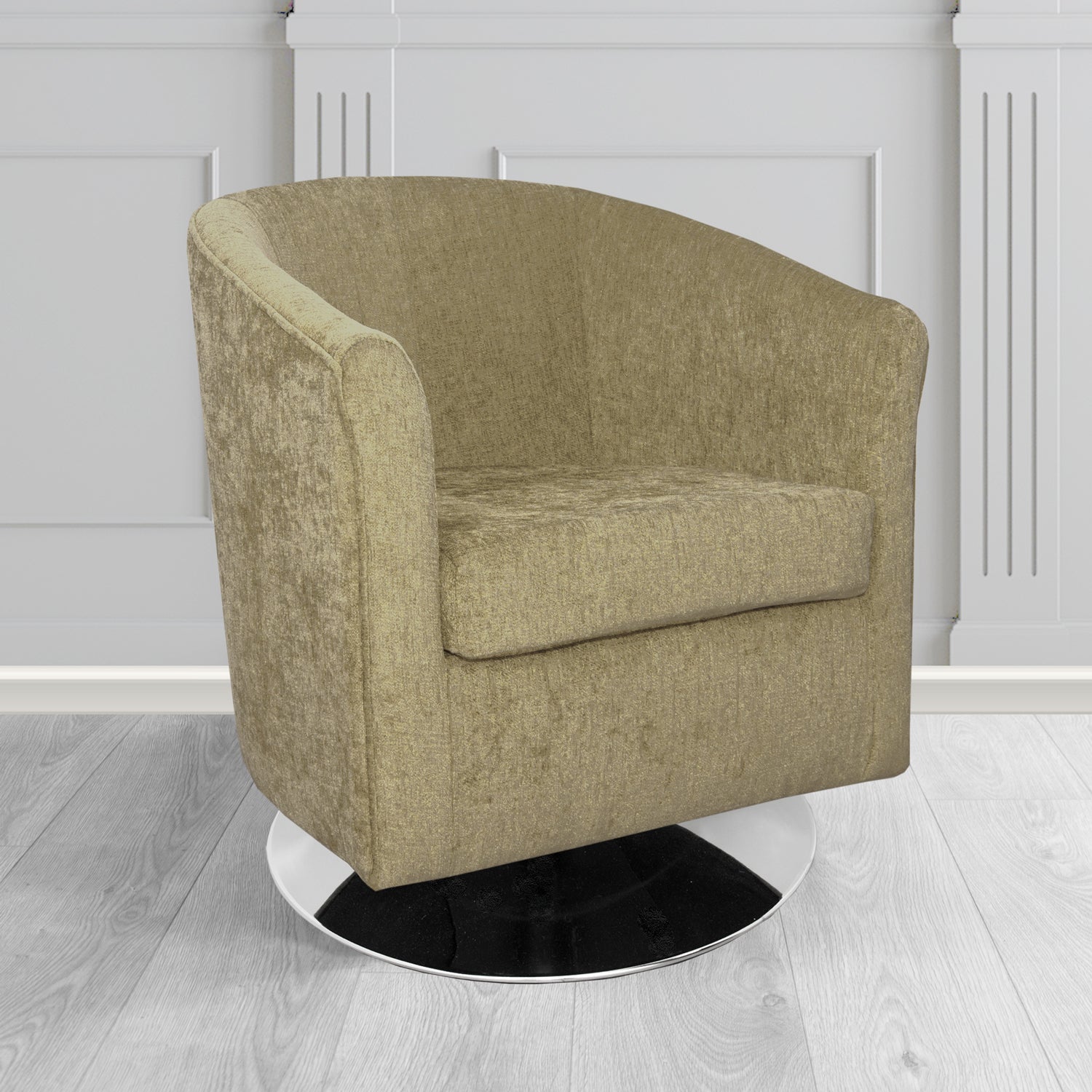 Tuscany Swivel Tub Chair in Como Crib 5 Plain Chenille Fabric