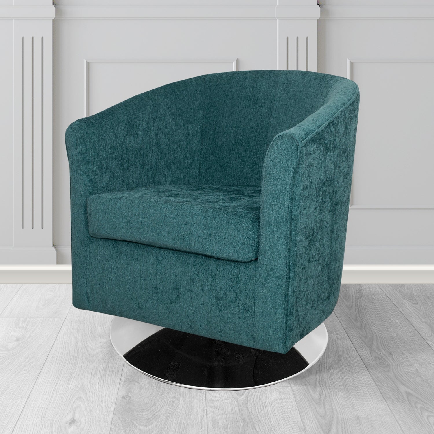Tuscany Swivel Tub Chair in Como Crib 5 Plain Chenille Fabric