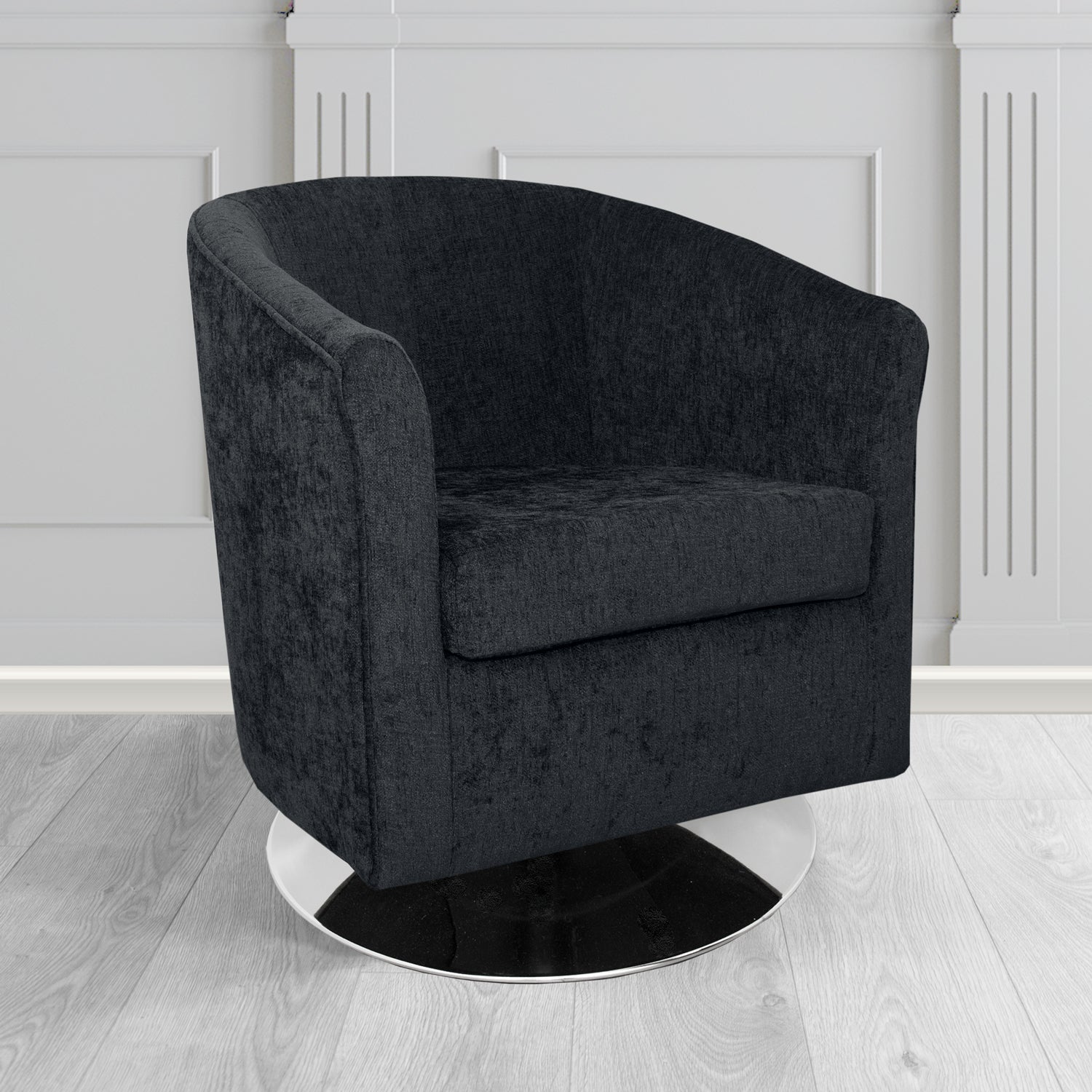 Tuscany Swivel Tub Chair in Como Crib 5 Plain Chenille Fabric