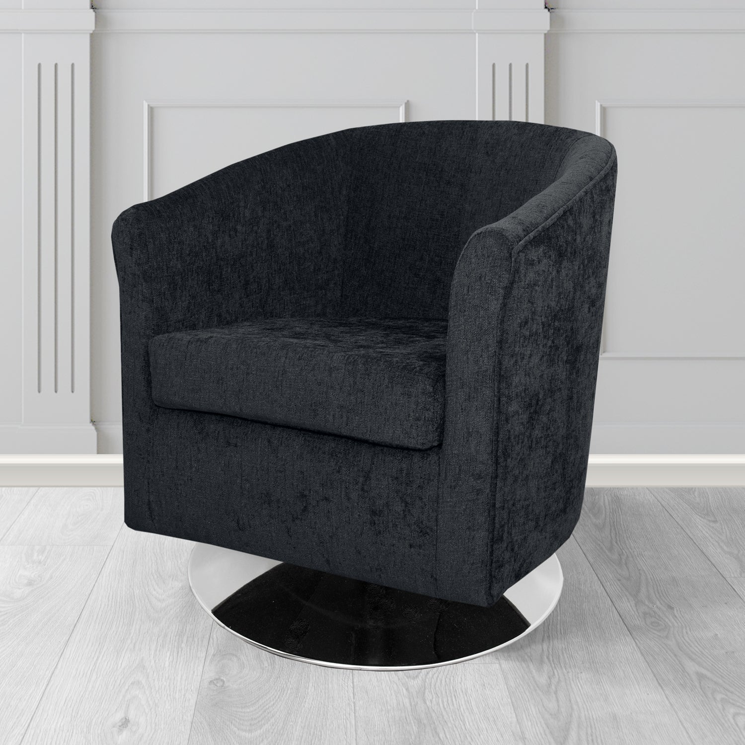 Tuscany Swivel Tub Chair in Como Crib 5 Plain Chenille Fabric