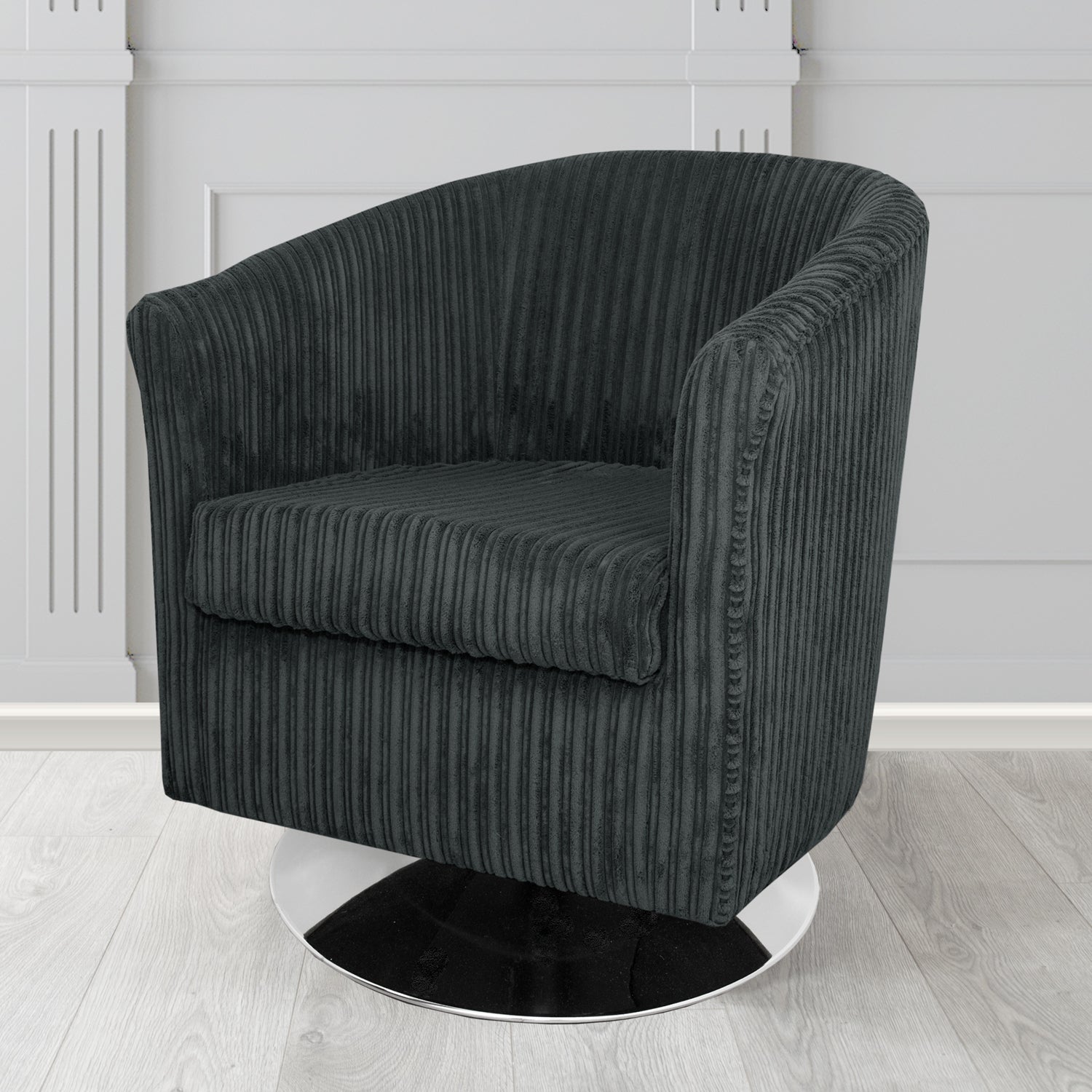 Tuscany Swivel Tub Chair in Tubz Conway Plain Textured Fabric