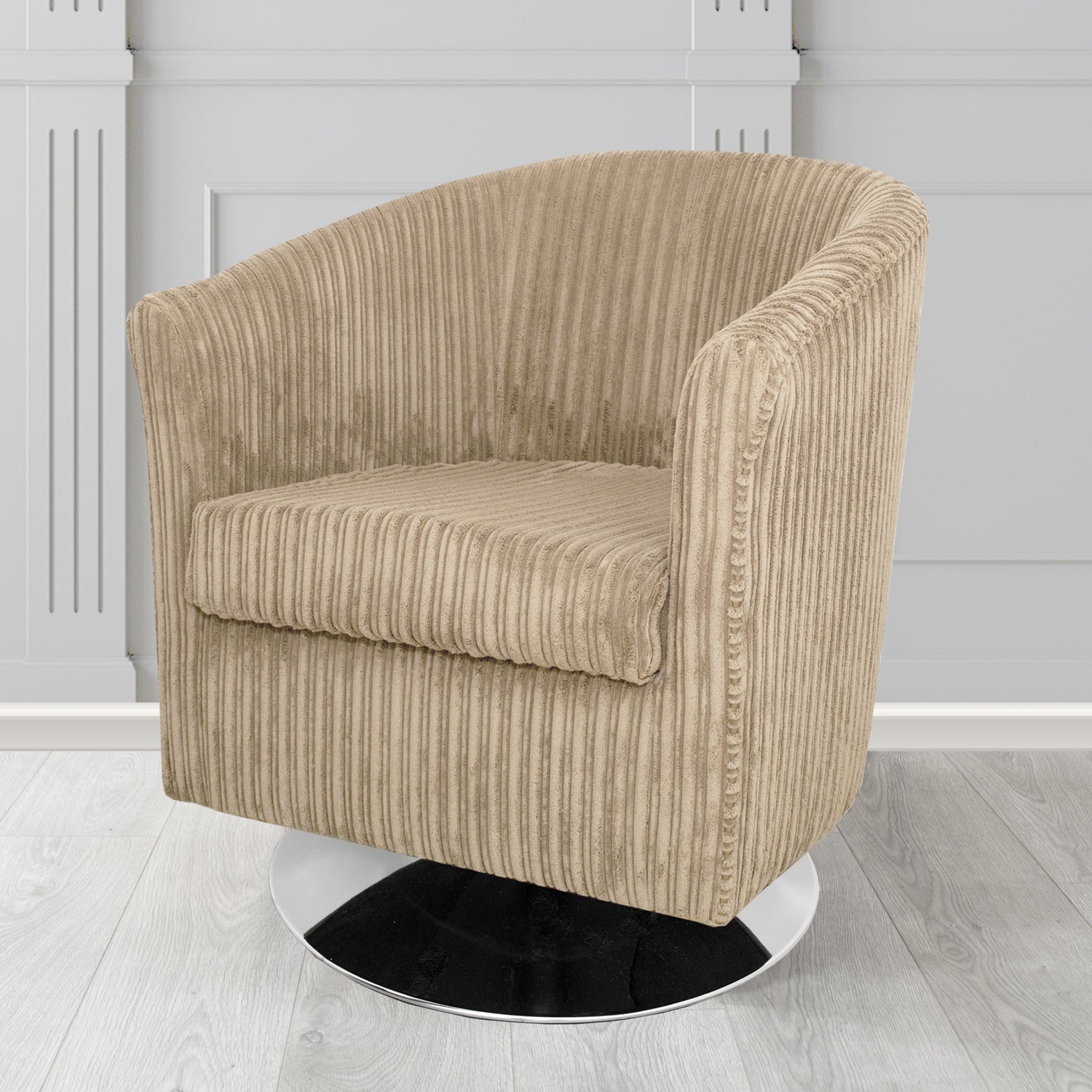 Tuscany Swivel Tub Chair in Tubz Conway Plain Textured Fabric