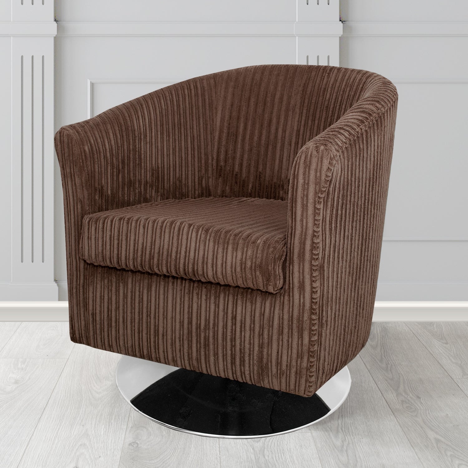 Tuscany Swivel Tub Chair in Tubz Conway Plain Textured Fabric