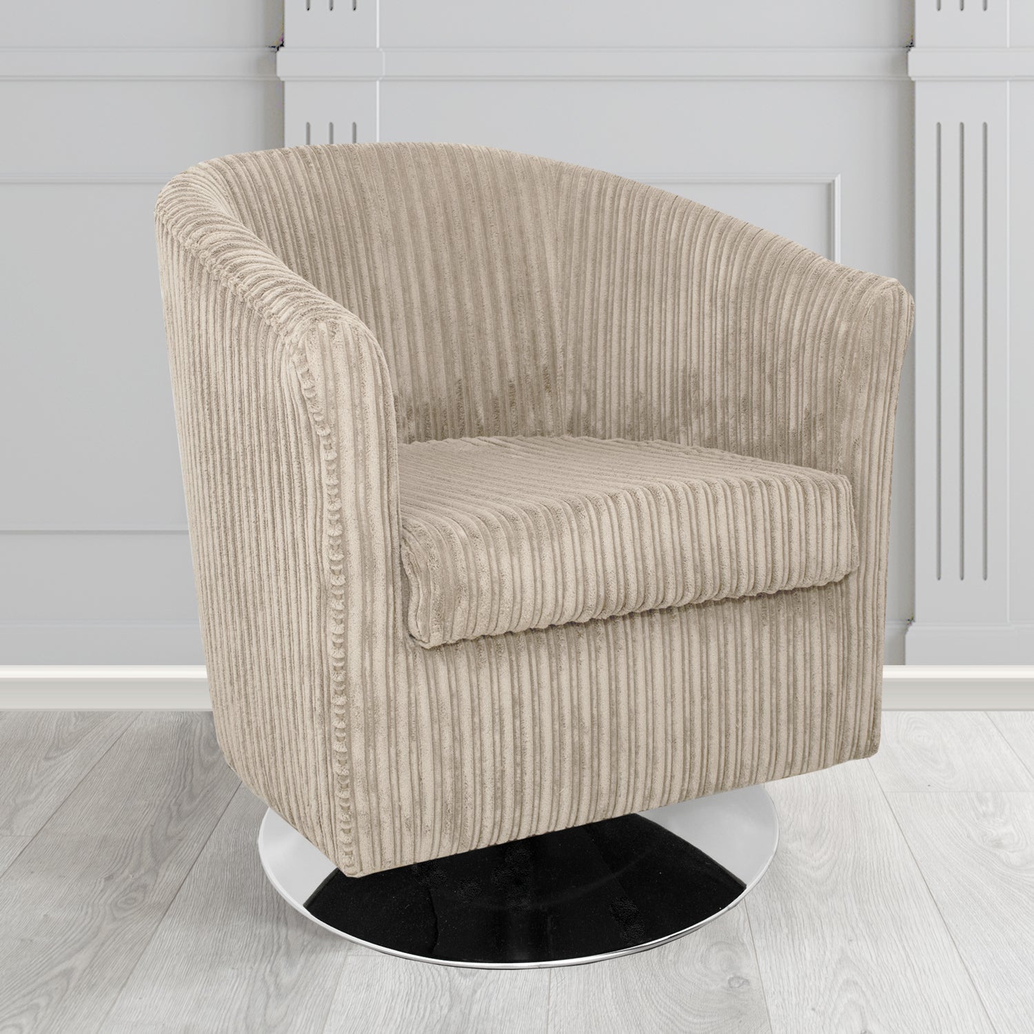 Tuscany Swivel Tub Chair in Tubz Conway Plain Textured Fabric