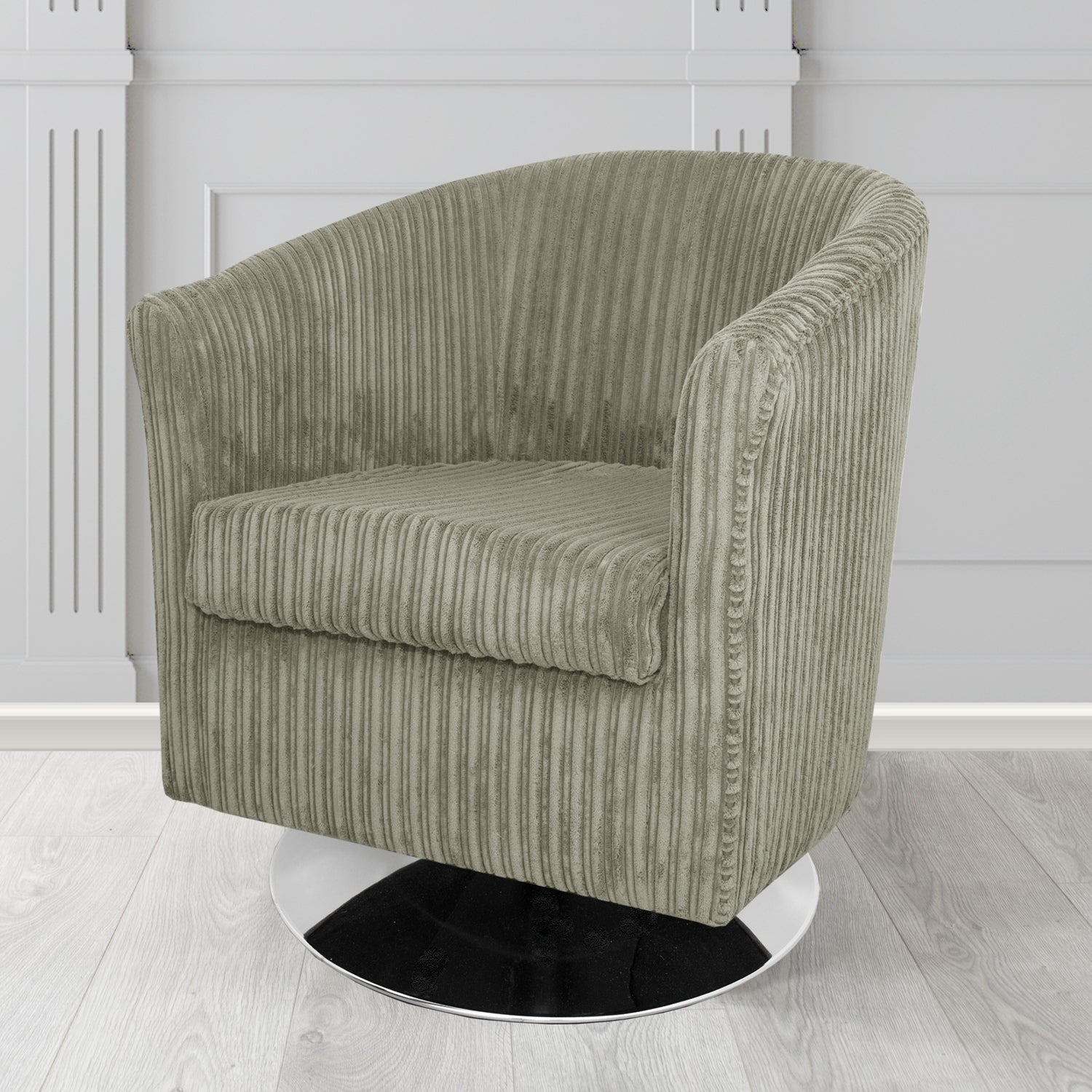Tuscany Swivel Tub Chair in Tubz Conway Plain Textured Fabric