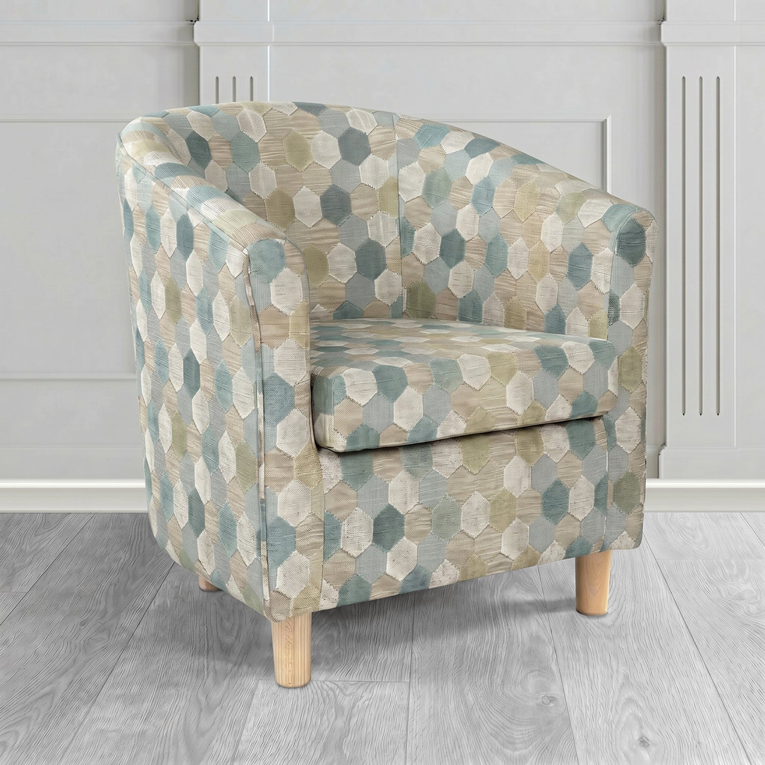 Tuscany Tub Chair in Cristina Marrone Extravaganza Honeycomb Velvet Pattern Fabric