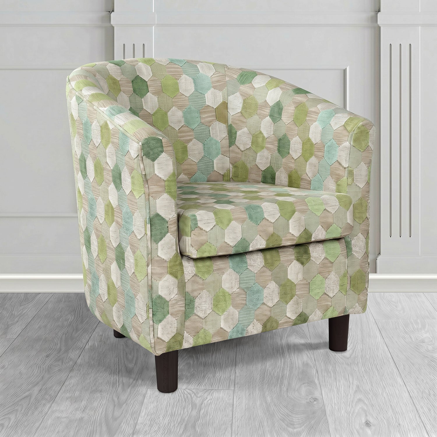 Tuscany Tub Chair in Cristina Marrone Extravaganza Honeycomb Velvet Pattern Fabric
