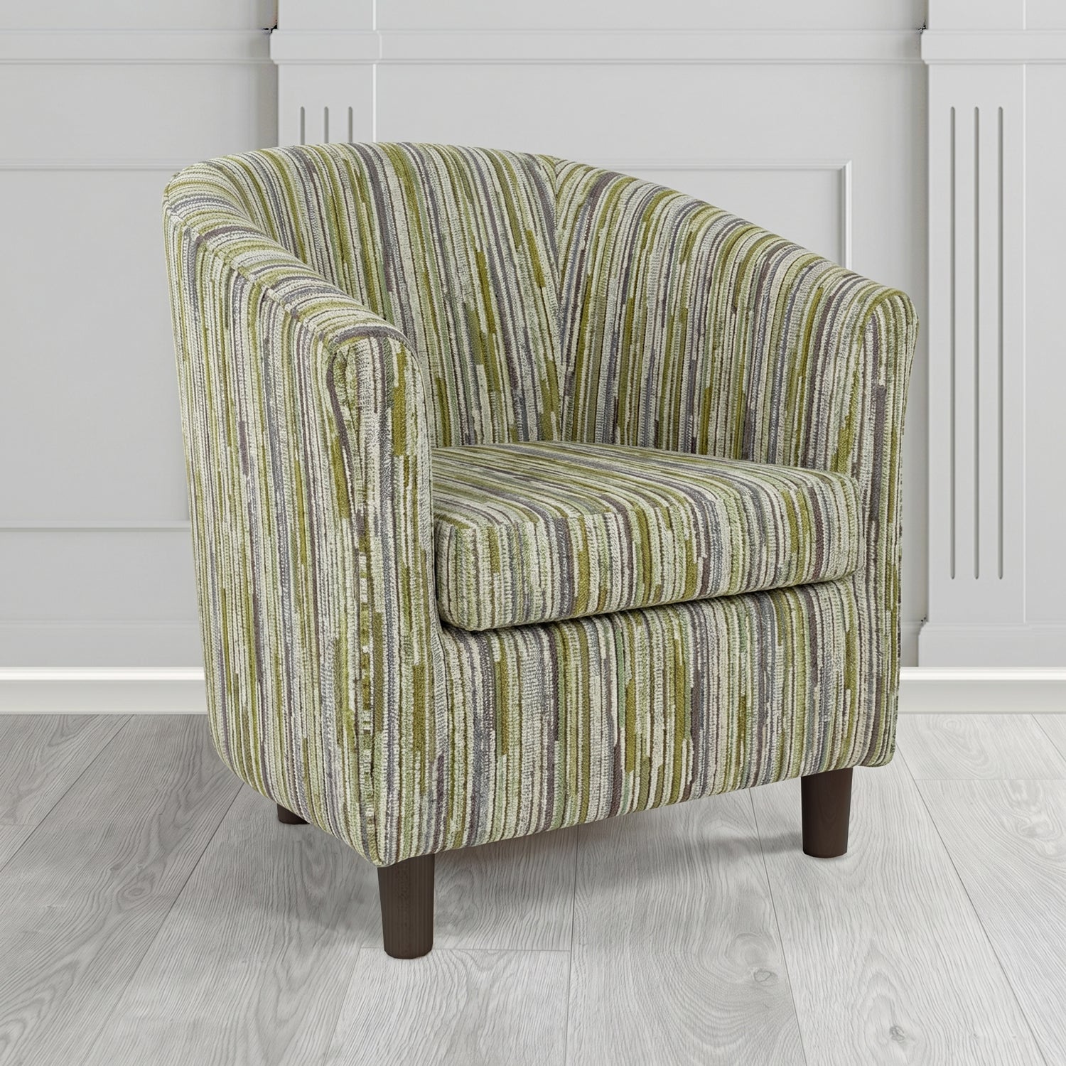 Tuscany Tub Chair in Cristina Marrone Extravaganza Stripe Fabric