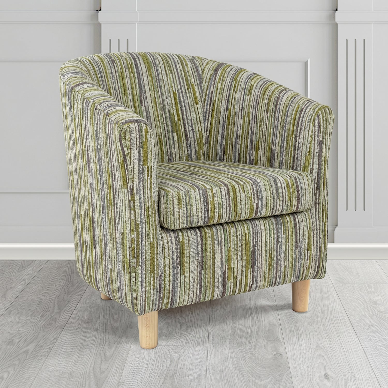 Tuscany Tub Chair in Cristina Marrone Extravaganza Stripe Fabric