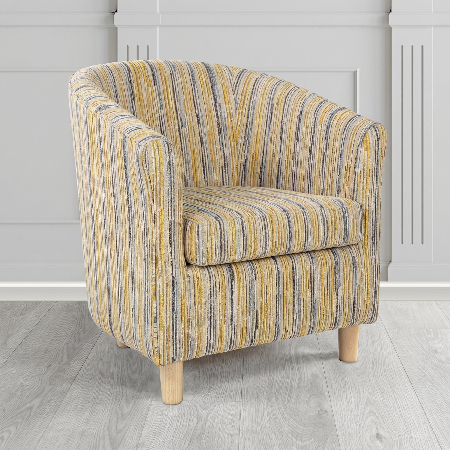 Tuscany Tub Chair in Cristina Marrone Extravaganza Stripe Fabric