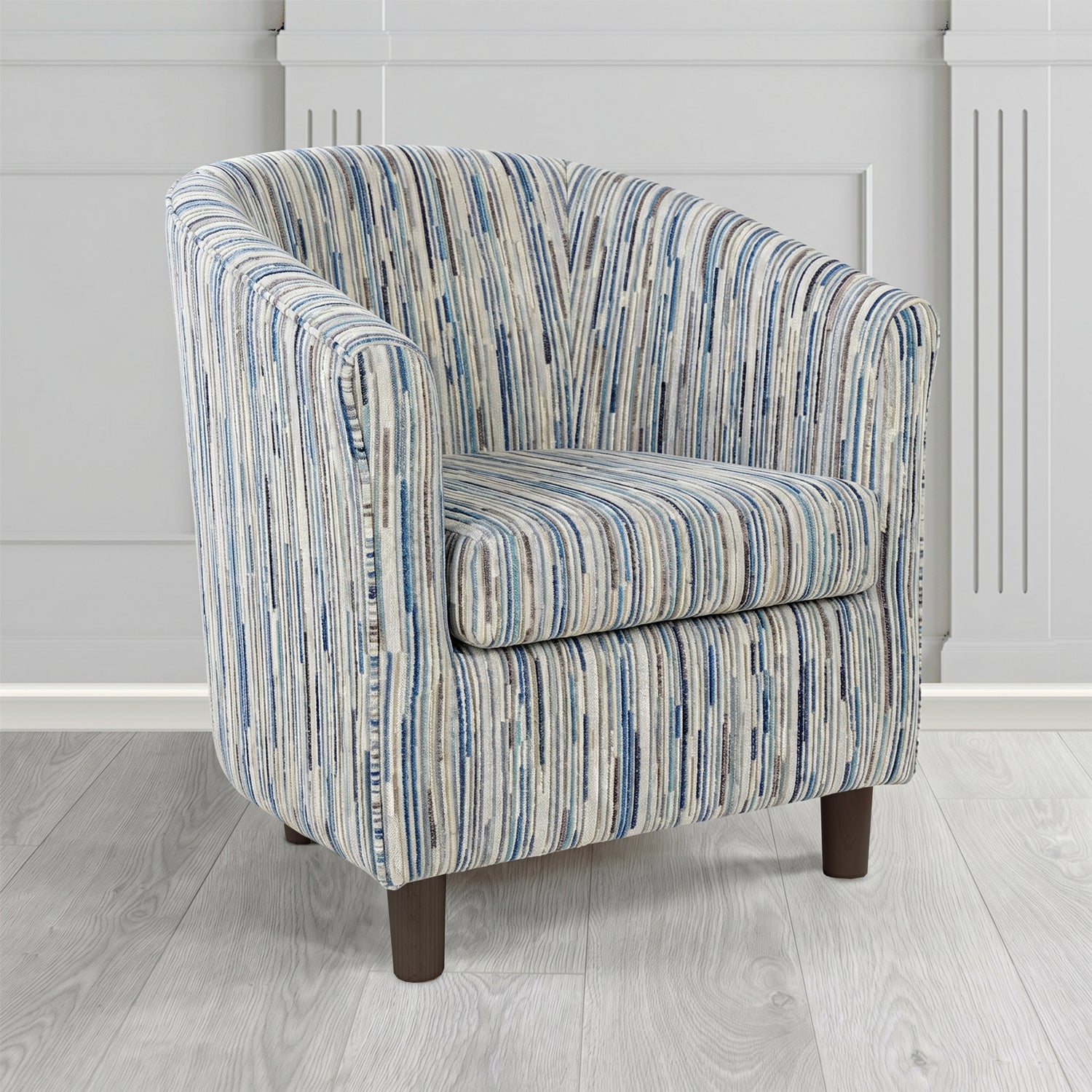 Tuscany Tub Chair in Cristina Marrone Extravaganza Stripe Fabric