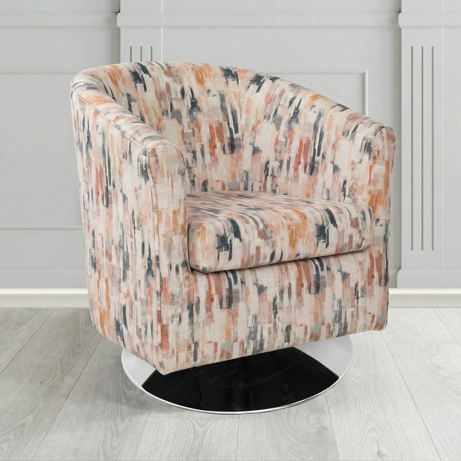 Tuscany Swivel Tub Chair in Fryett's Aura Abstract Pattern Fabric