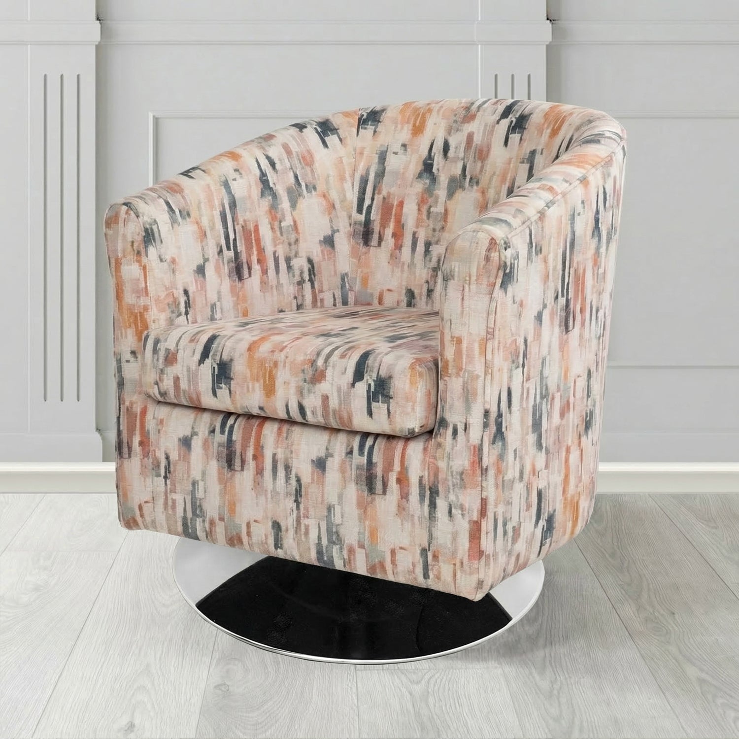 Tuscany Swivel Tub Chair in Fryett's Aura Abstract Pattern Fabric