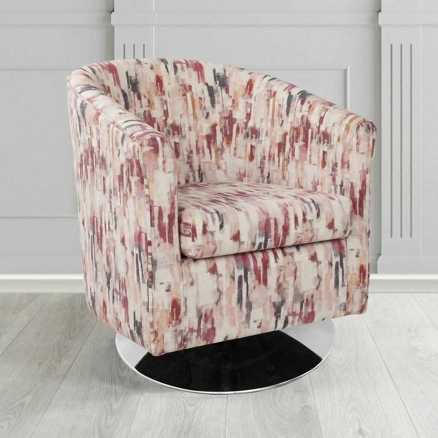 Tuscany Swivel Tub Chair in Fryett's Aura Abstract Pattern Fabric