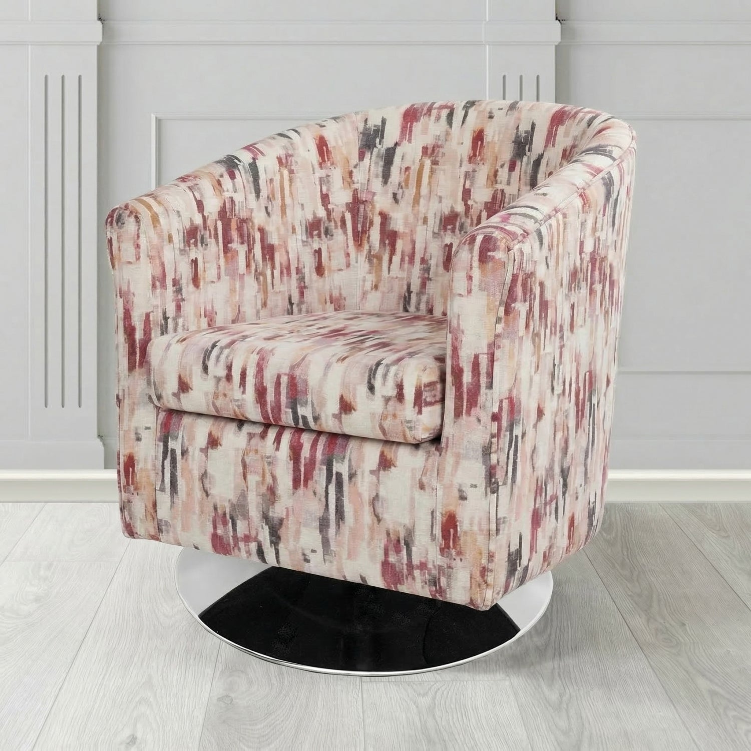 Tuscany Swivel Tub Chair in Fryett's Aura Abstract Pattern Fabric