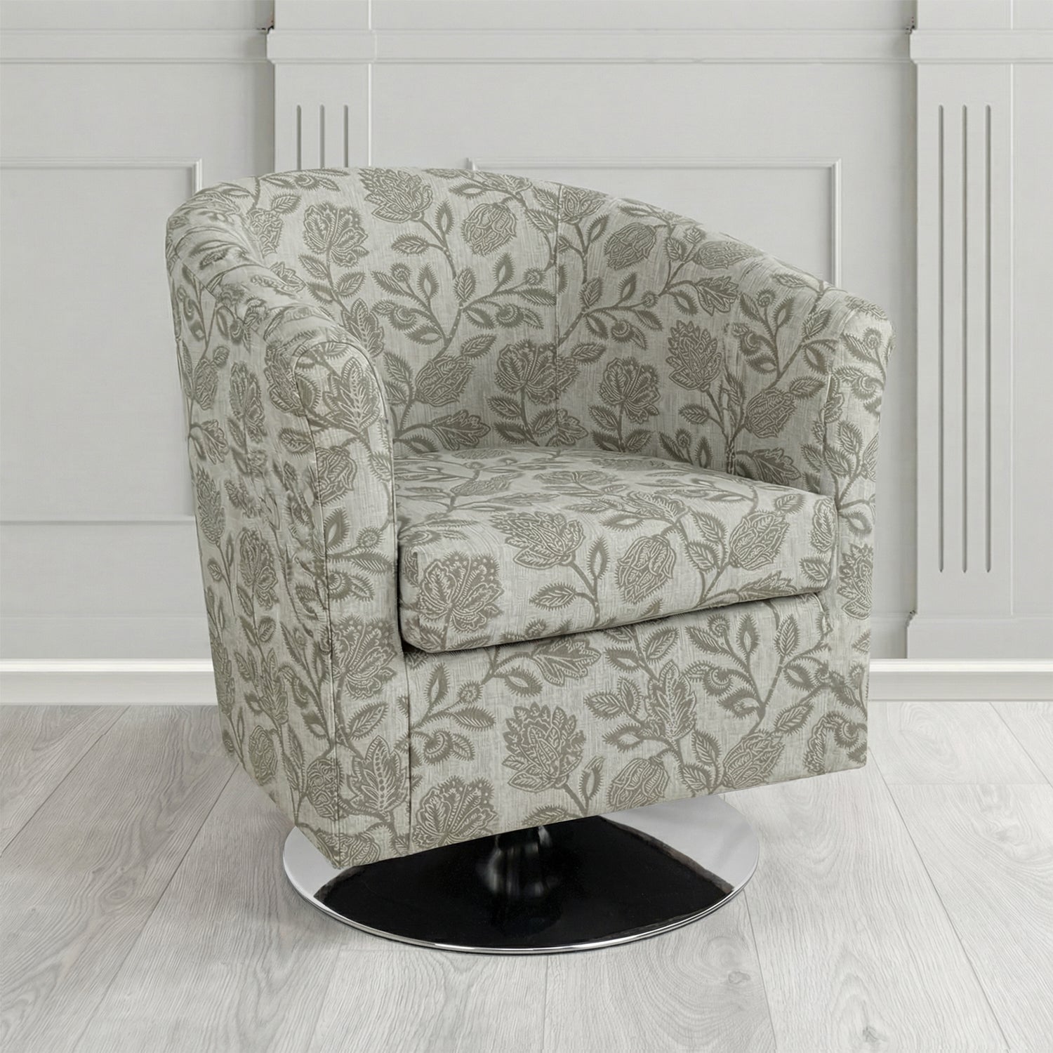 Tuscany Swivel Tub Chair in Fryett's Henley Floral Pattern Fabric