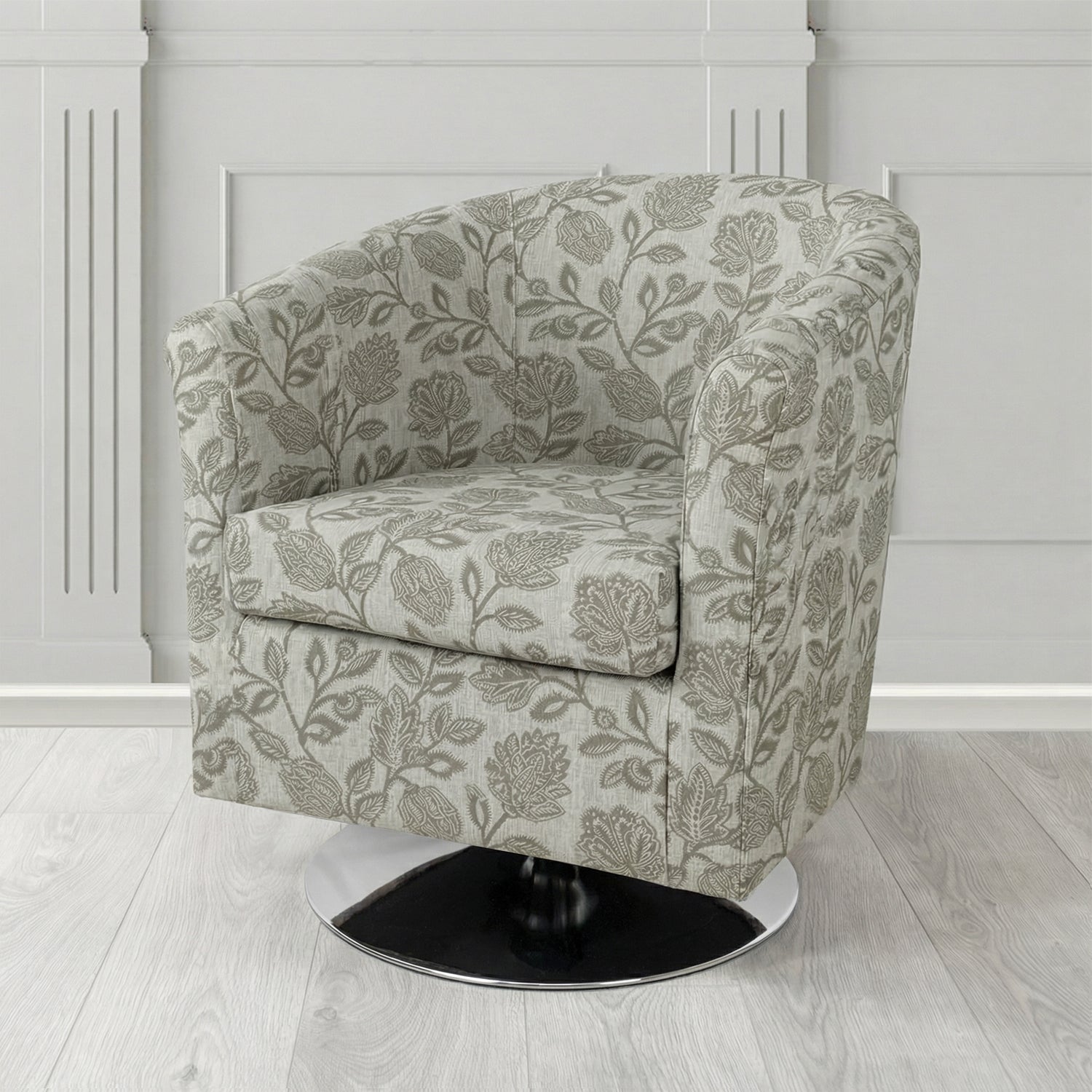Tuscany Swivel Tub Chair in Fryett's Henley Floral Pattern Fabric