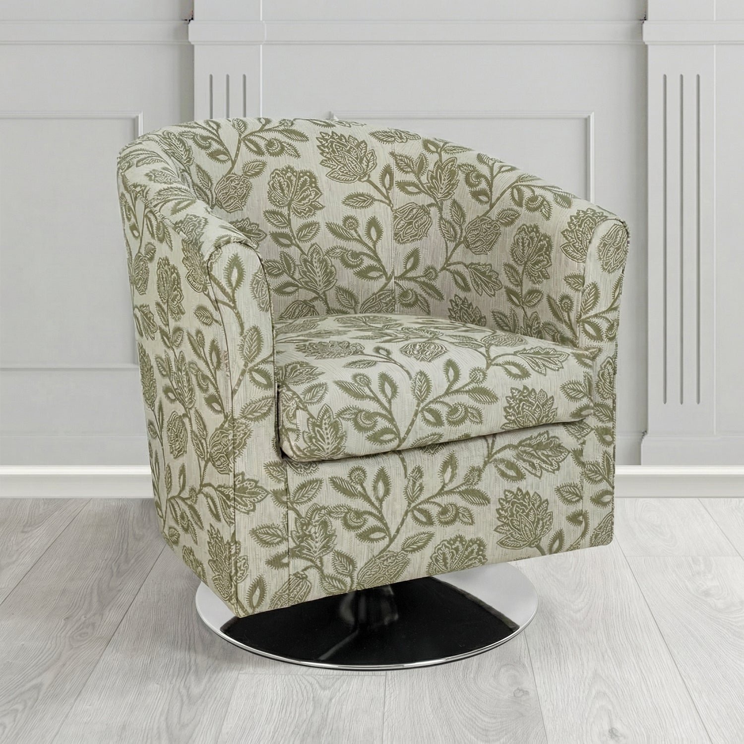 Tuscany Swivel Tub Chair in Fryett's Henley Floral Pattern Fabric