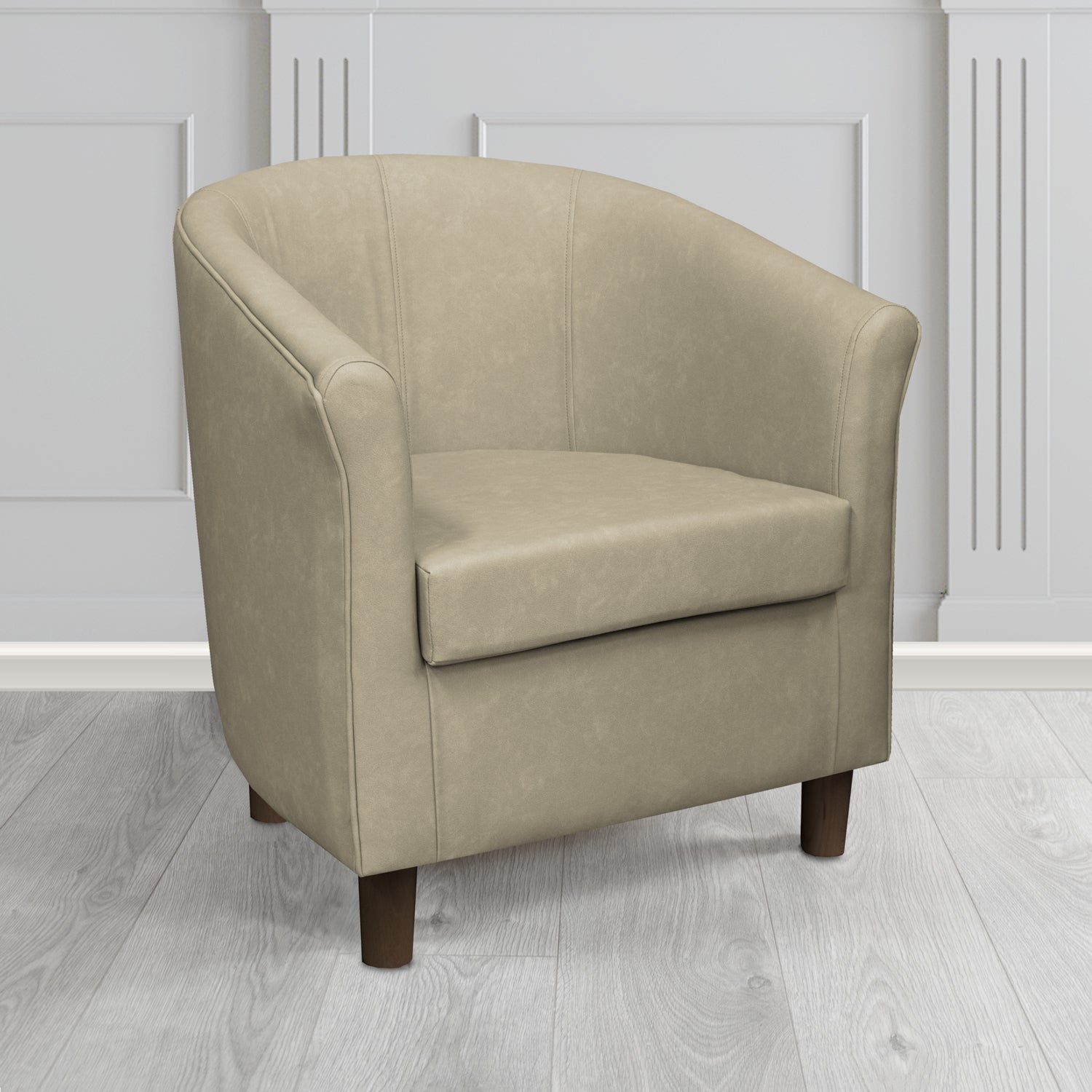 Tuscany Tub Chair in Cristina Marrone Infiniti Antimicrobial Crib 5 Faux Leather