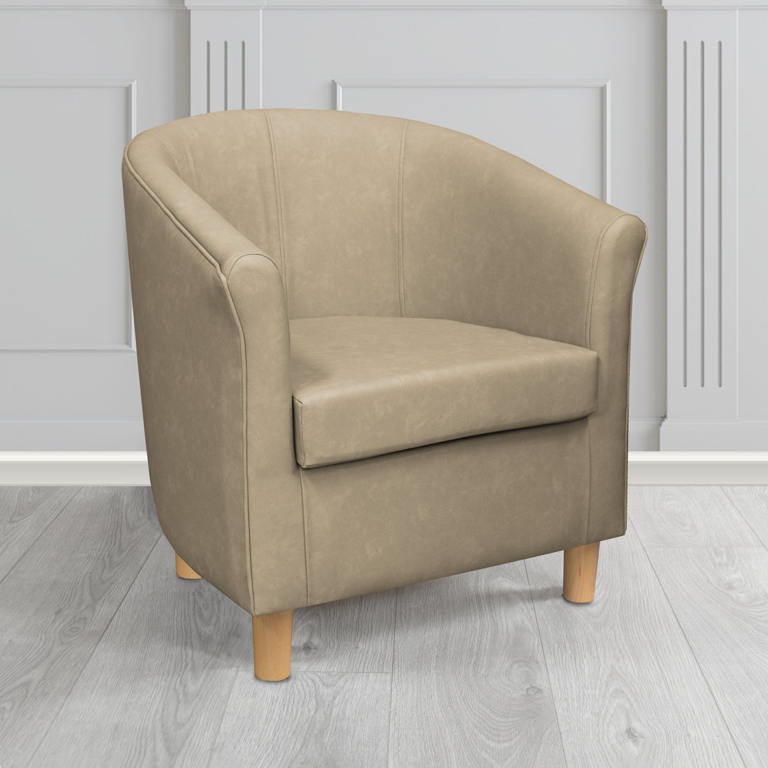 Tuscany Tub Chair in Cristina Marrone Infiniti Antimicrobial Crib 5 Faux Leather