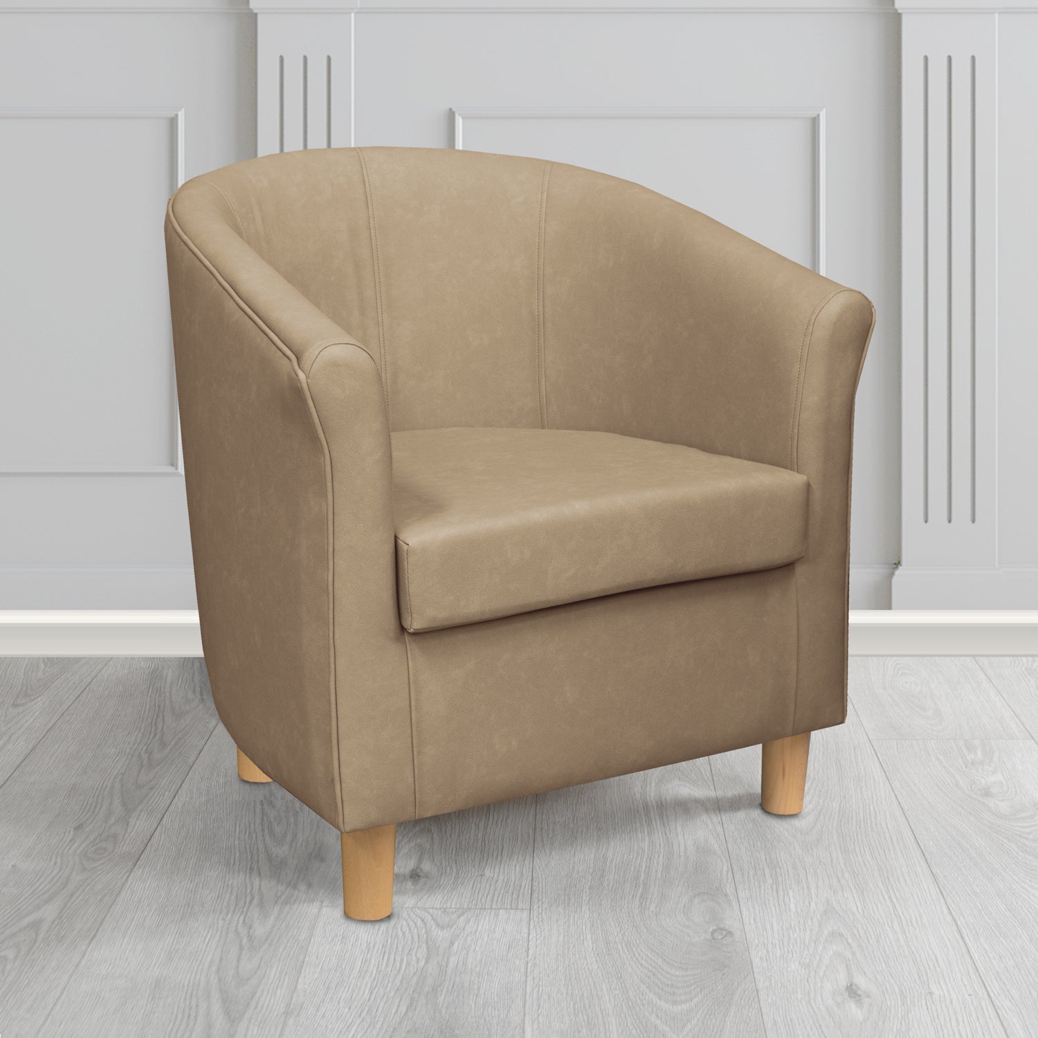 Tuscany Tub Chair in Cristina Marrone Infiniti Antimicrobial Crib 5 Faux Leather