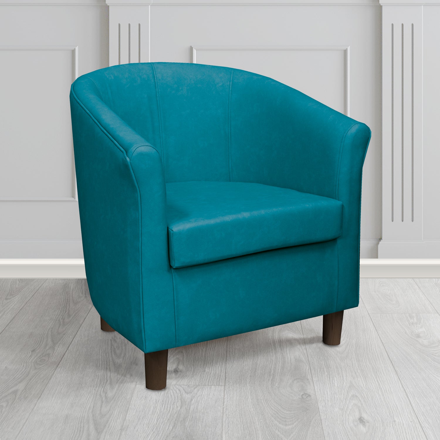 Tuscany Tub Chair in Cristina Marrone Infiniti Antimicrobial Crib 5 Faux Leather