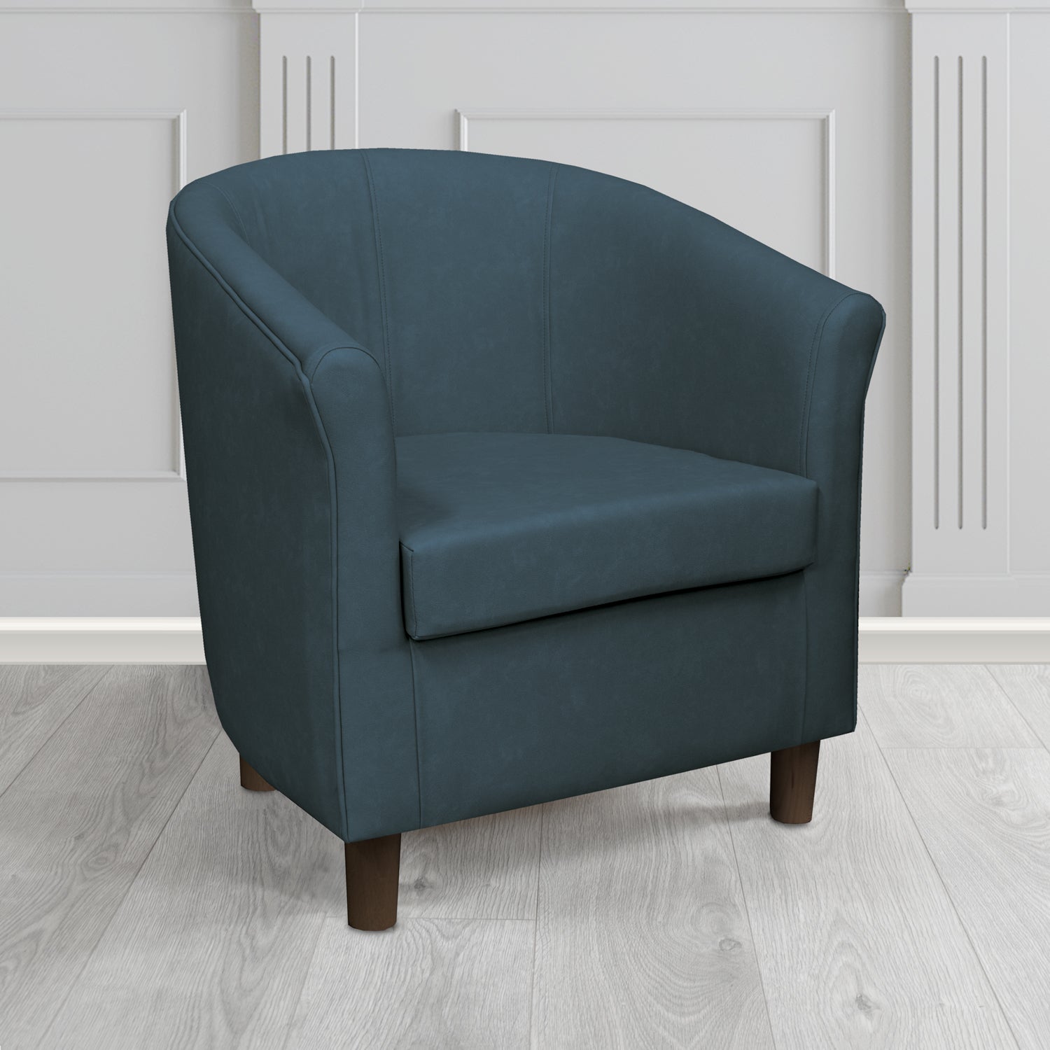 Tuscany Tub Chair in Cristina Marrone Infiniti Antimicrobial Crib 5 Faux Leather