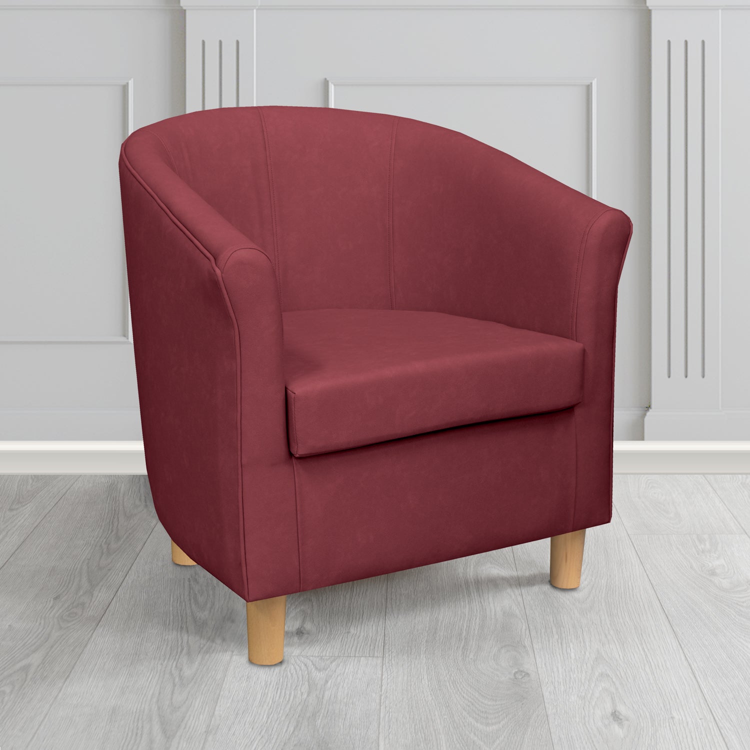 Tuscany Tub Chair in Cristina Marrone Infiniti Antimicrobial Crib 5 Faux Leather