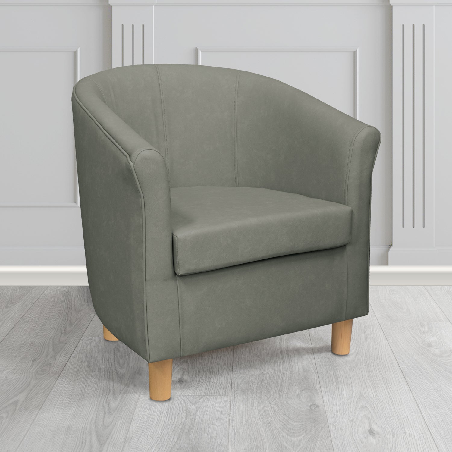 Tuscany Tub Chair in Cristina Marrone Infiniti Antimicrobial Crib 5 Faux Leather