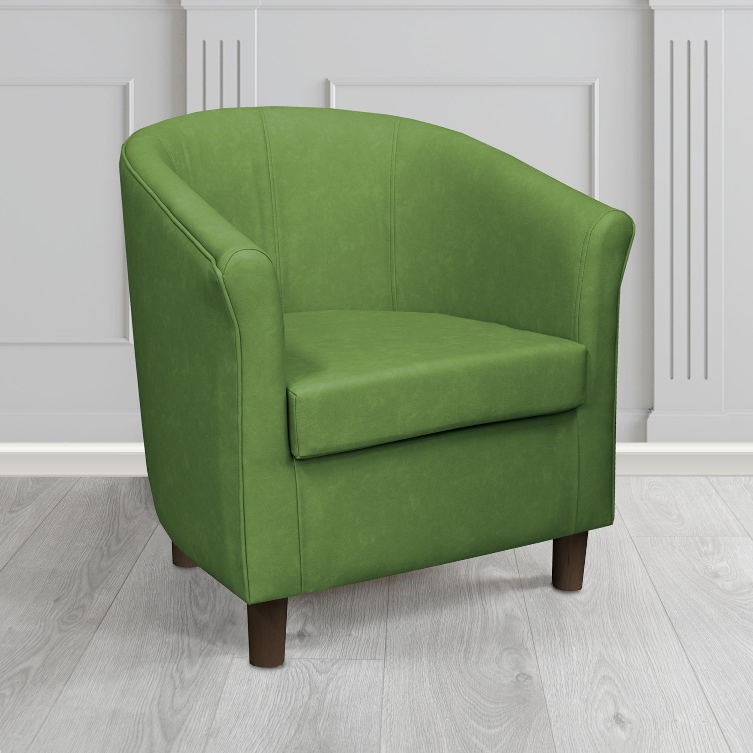Tuscany Tub Chair in Cristina Marrone Infiniti Antimicrobial Crib 5 Faux Leather