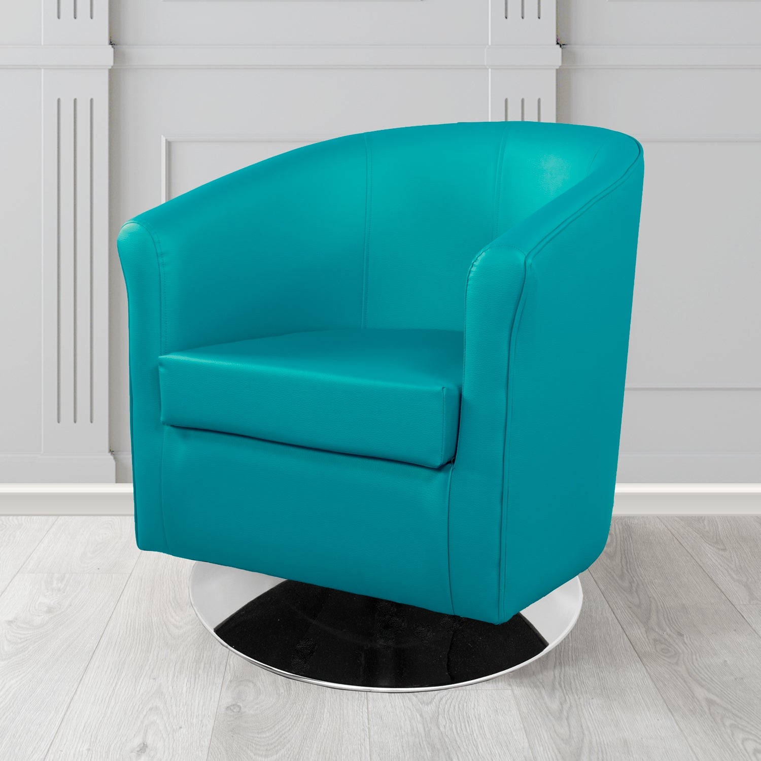 Tuscany Swivel Tub Chair in Chieftain Fabrics Just Colour Crib 5 Faux Leather
