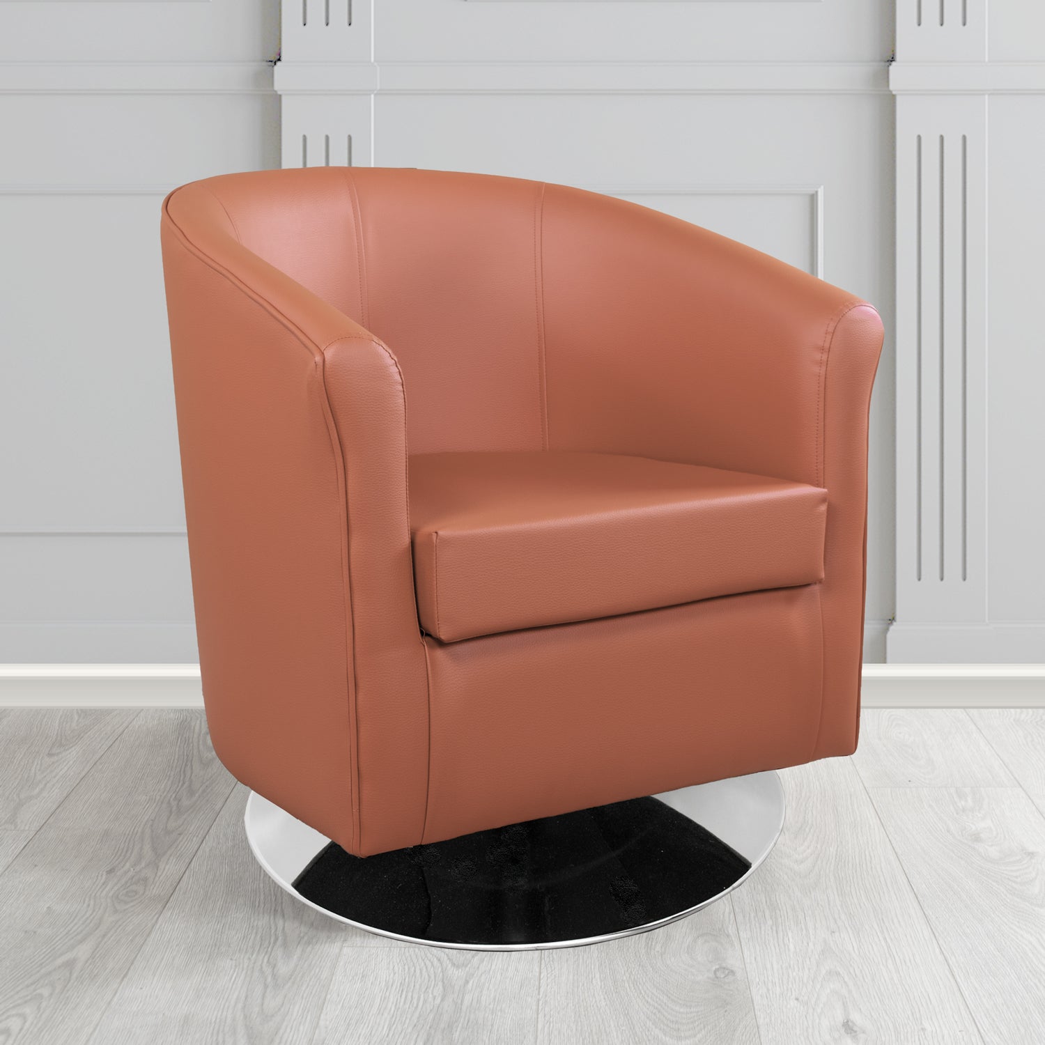 Tuscany Swivel Tub Chair in Chieftain Fabrics Just Colour Crib 5 Faux Leather