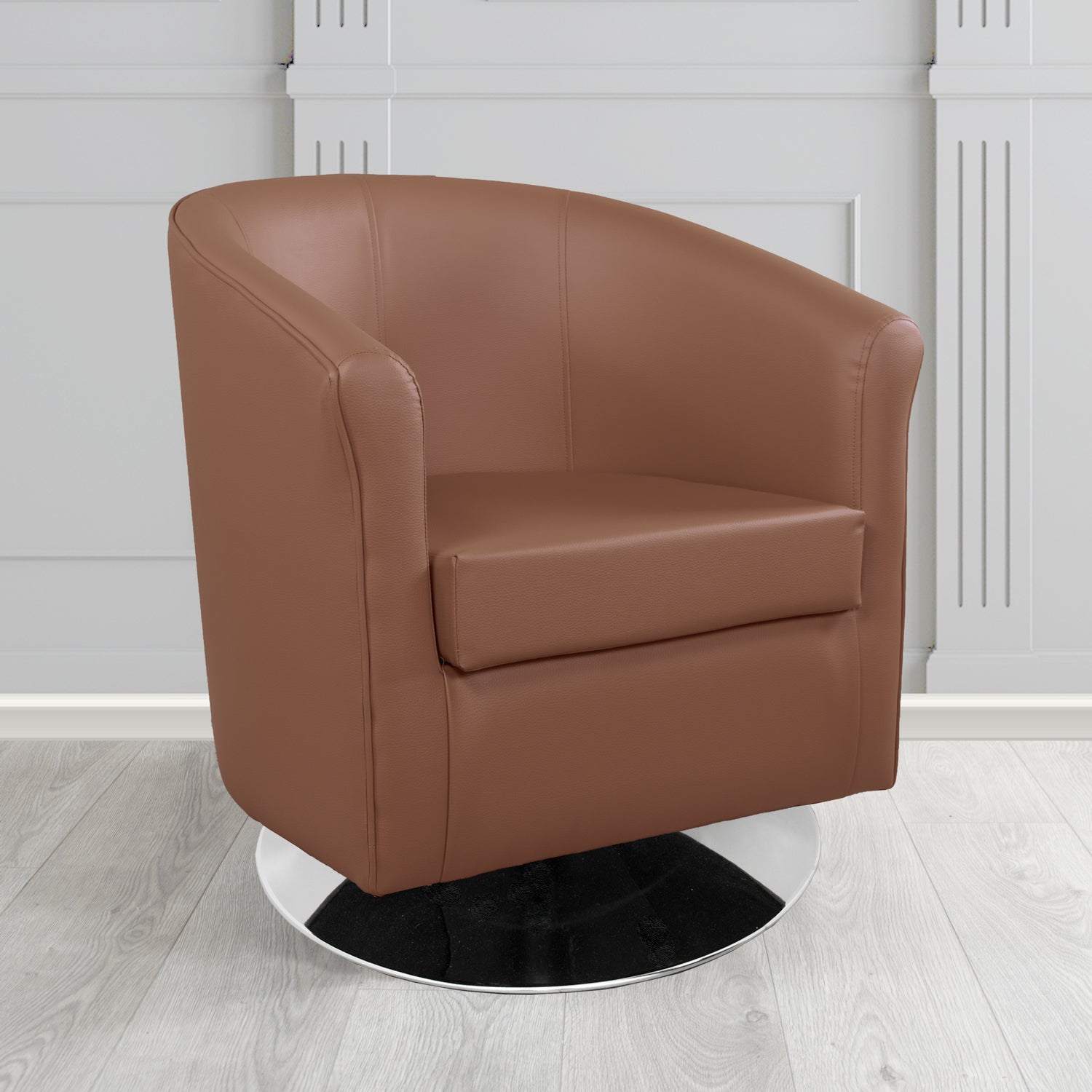 Tuscany Swivel Tub Chair in Chieftain Fabrics Just Colour Crib 5 Faux Leather