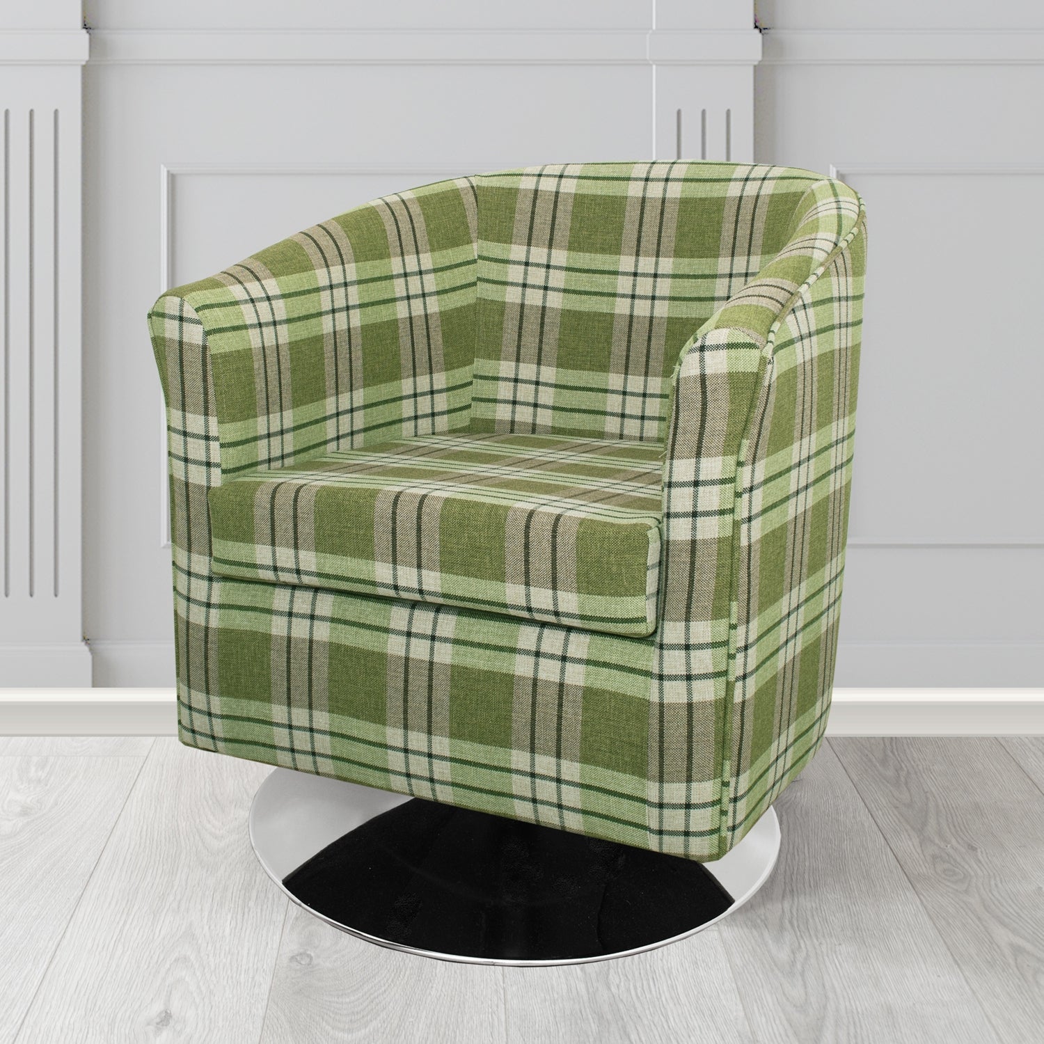Tuscany Swivel Tub Chair in Kintyre Tartan Fabric