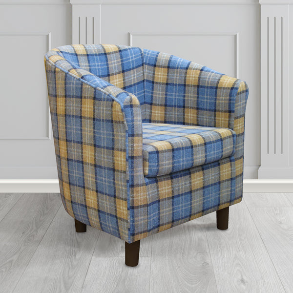 Tuscany Tub Chair in Lana Ocean Tartan LAN1604 Crib 5 Fabric Tubz UK