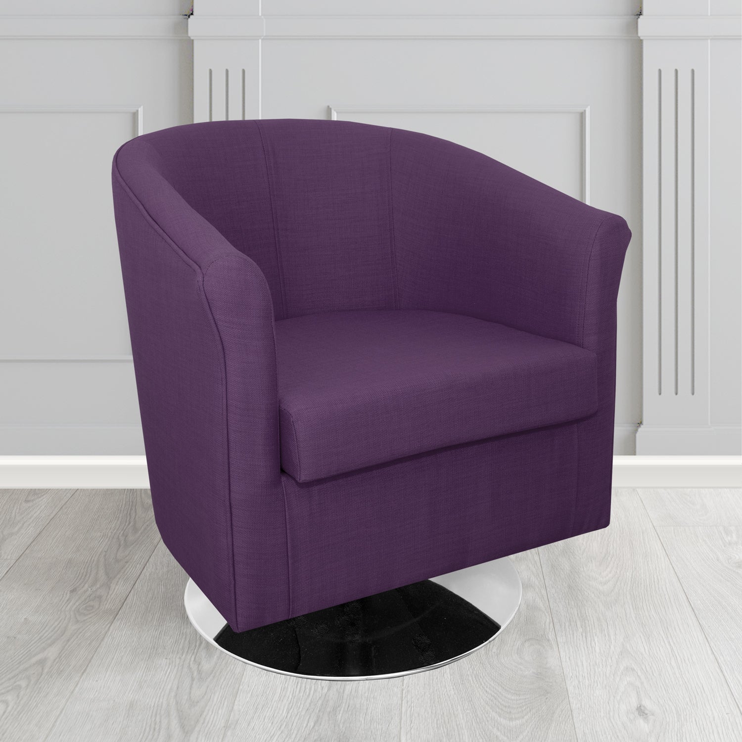 Tuscany Swivel Tub Chair in Agua Fabrics Linetta Contract Crib 5 Fabric - Antimicrobial & Waterproof
