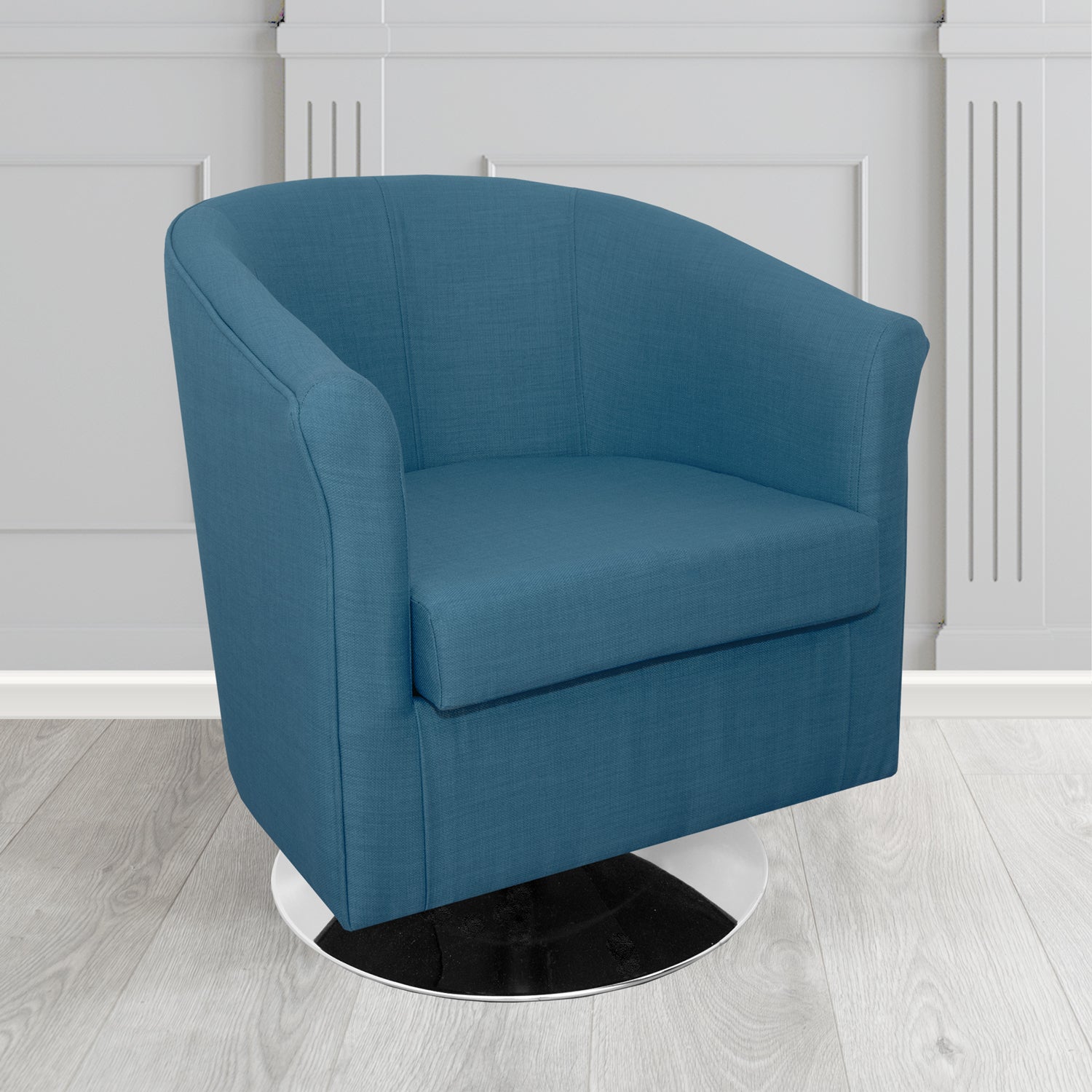 Tuscany Swivel Tub Chair in Agua Fabrics Linetta Contract Crib 5 Fabric - Antimicrobial & Waterproof
